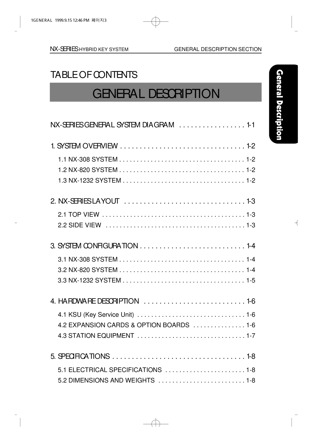 Samsung NX-308 technical manual Table of Contents 