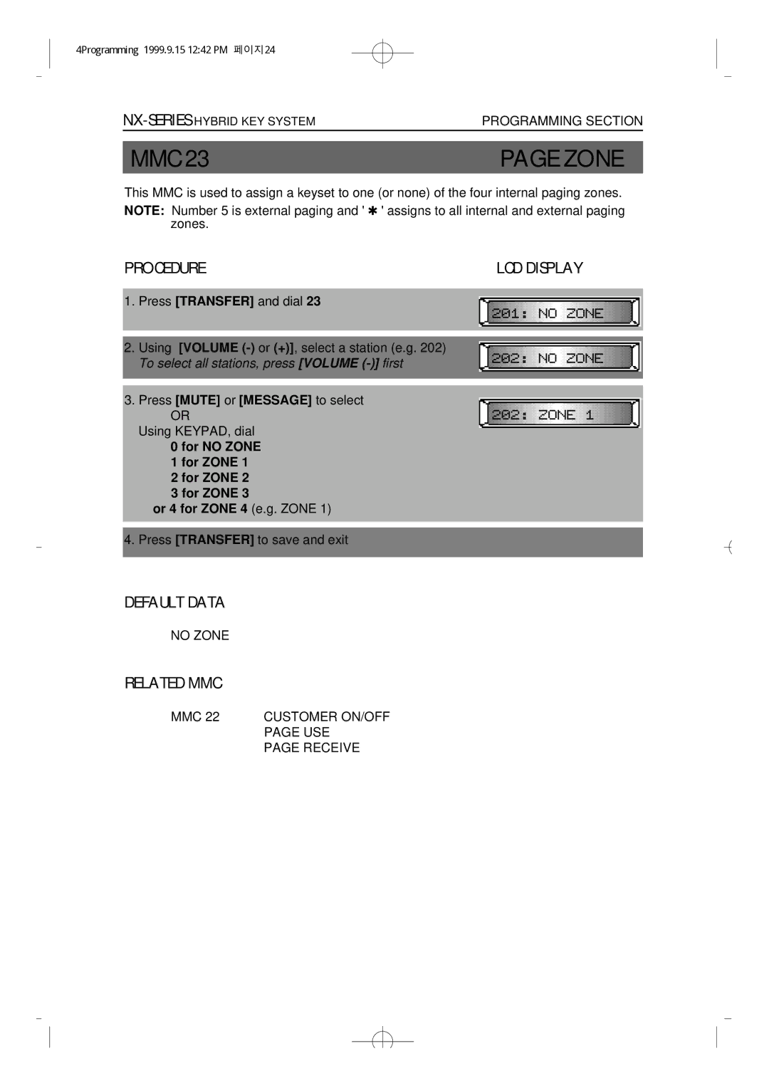 Samsung NX-308 technical manual Zone 