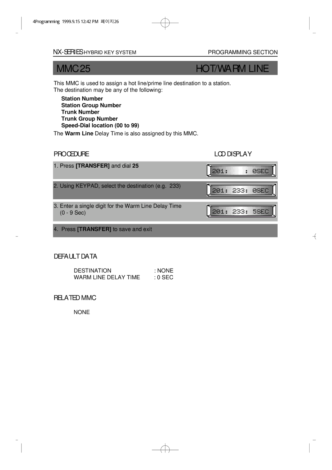 Samsung NX-308 technical manual HOT/WARM Line 