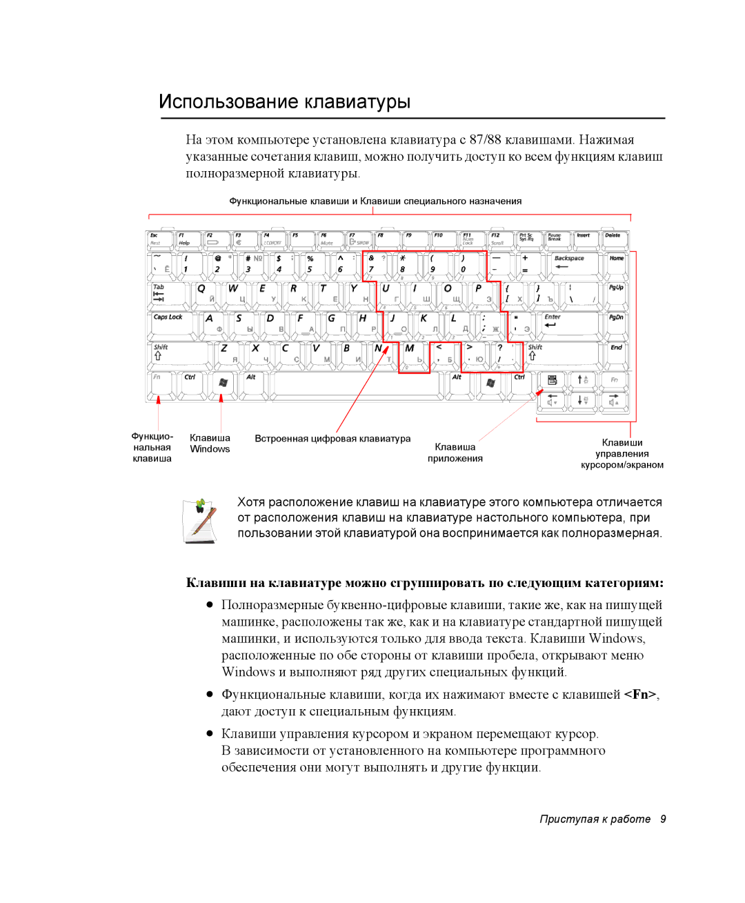 Samsung NX05CH50VU/SER, NX05CH3GK0/SER, NX05RH2402/SER, NX05CH5FU2/SER, NX05PRK001/SER manual Использование клавиатуры 