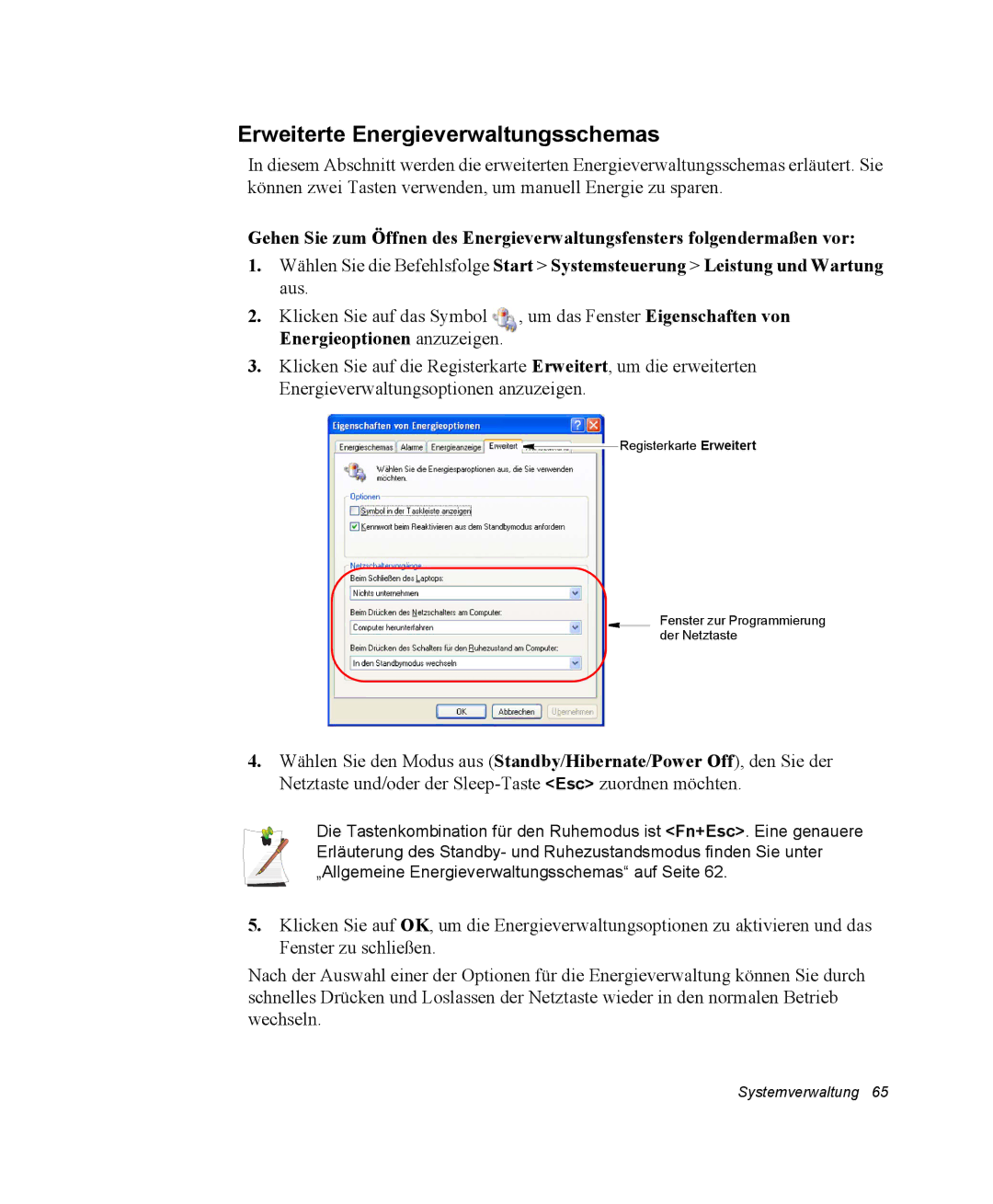 Samsung NX05CH50QJ/SEG, NX05RP0C1U/SEG, NX05PRC000/SEG manual Erweiterte Energieverwaltungsschemas 