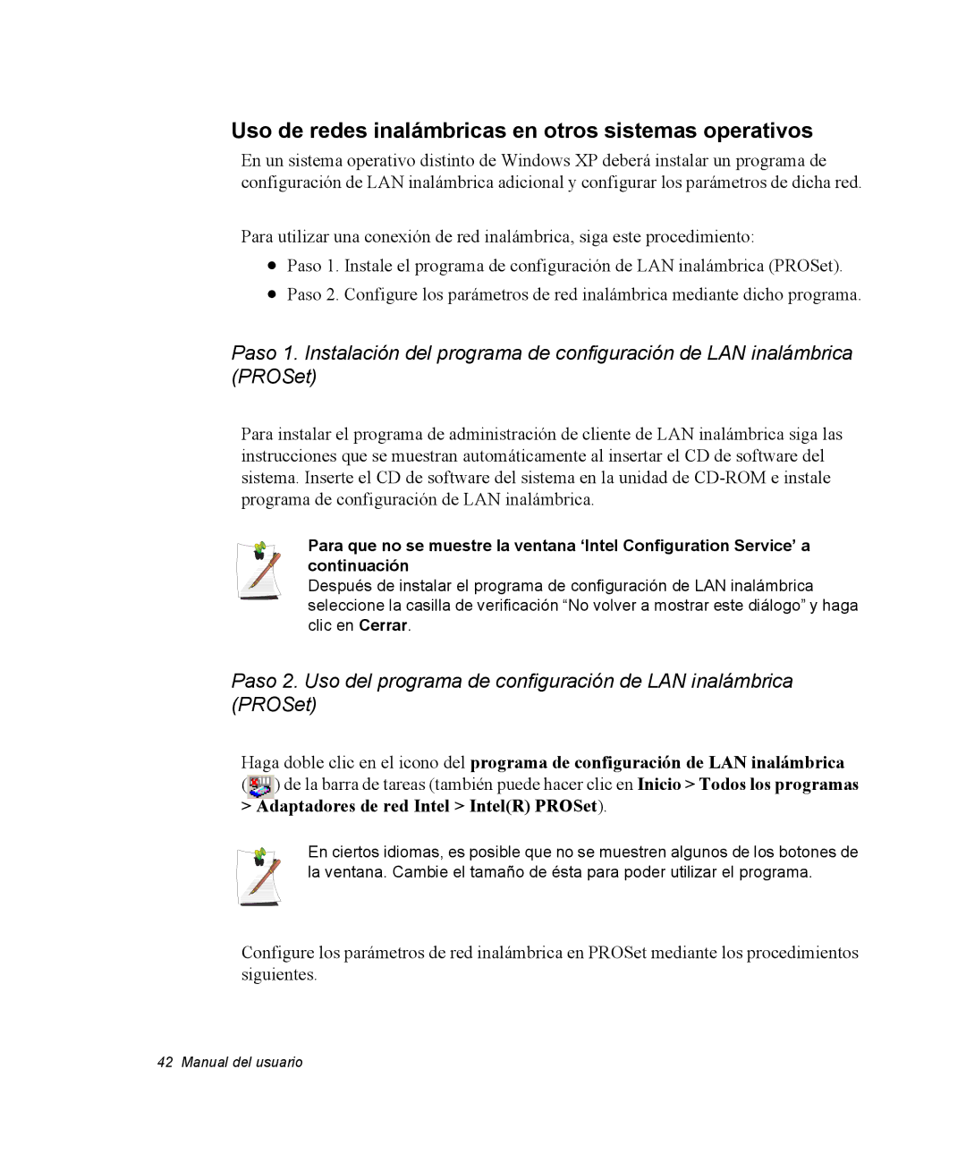 Samsung NX05RH0AAJ/SES, NX05PRC003/SES, NX05CH4PD4/SES manual Uso de redes inalámbricas en otros sistemas operativos 