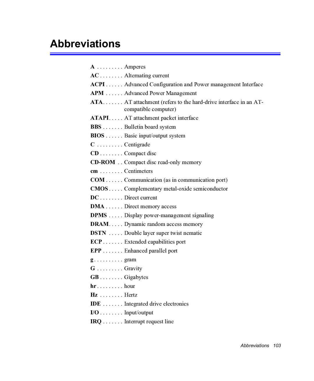 Samsung NX05RHZBTC/SUK, NX05PRC000/SEG manual Abbreviations 