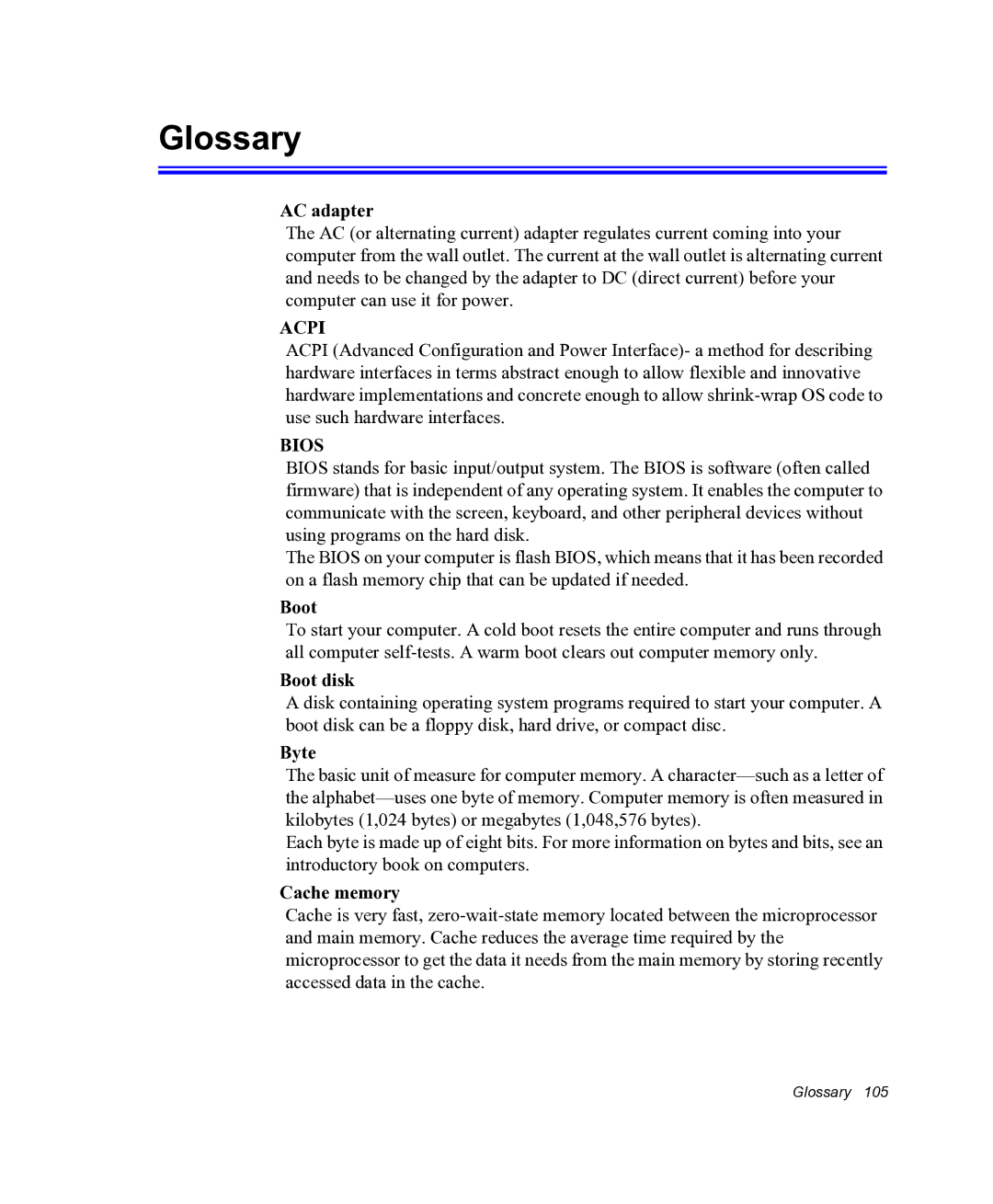 Samsung NX05RHZBTC/SUK, NX05PRC000/SEG manual Glossary 