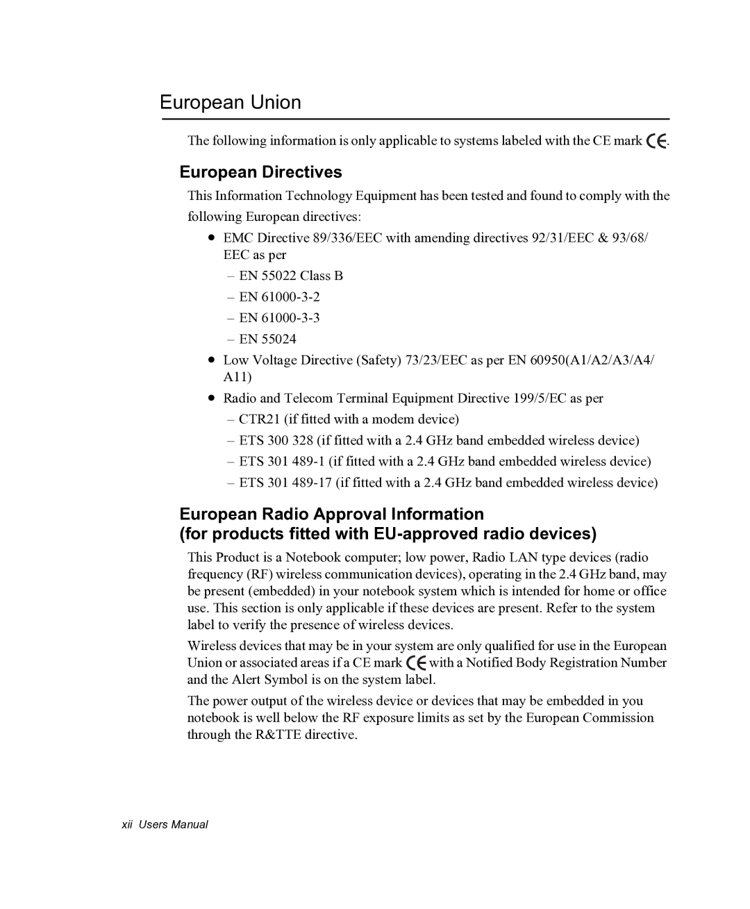 Samsung NX05RHZBTC/SUK, NX05PRC000/SEG manual European Union, European Directives 