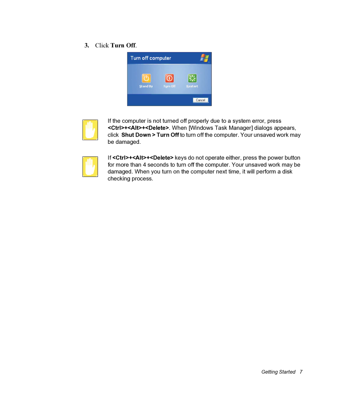 Samsung NX05RHZBTC/SUK, NX05PRC000/SEG manual Click Turn Off 