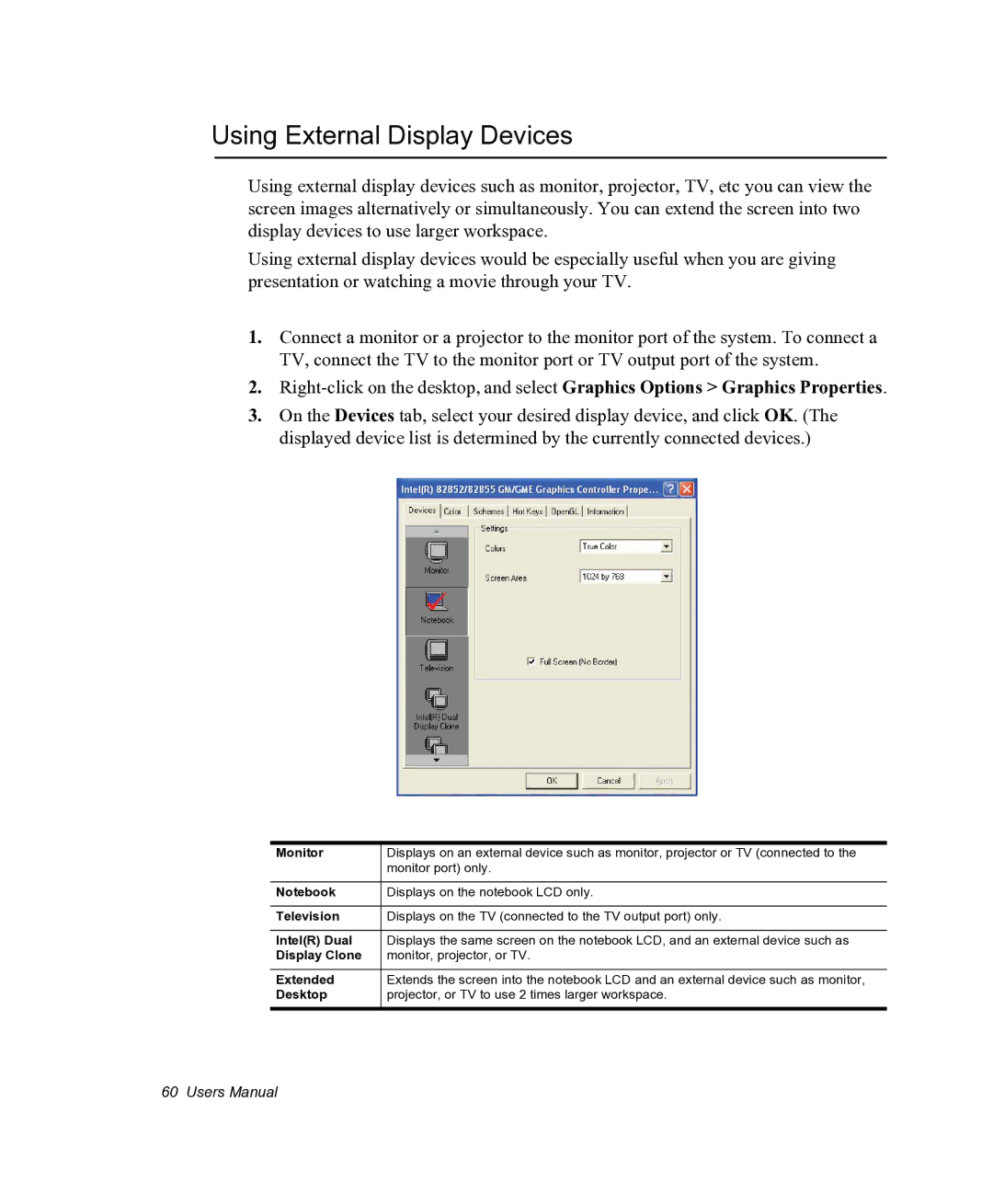 Samsung NX05PRC000/SEG, NX05RHZBTC/SUK manual Using External Display Devices, Monitor 