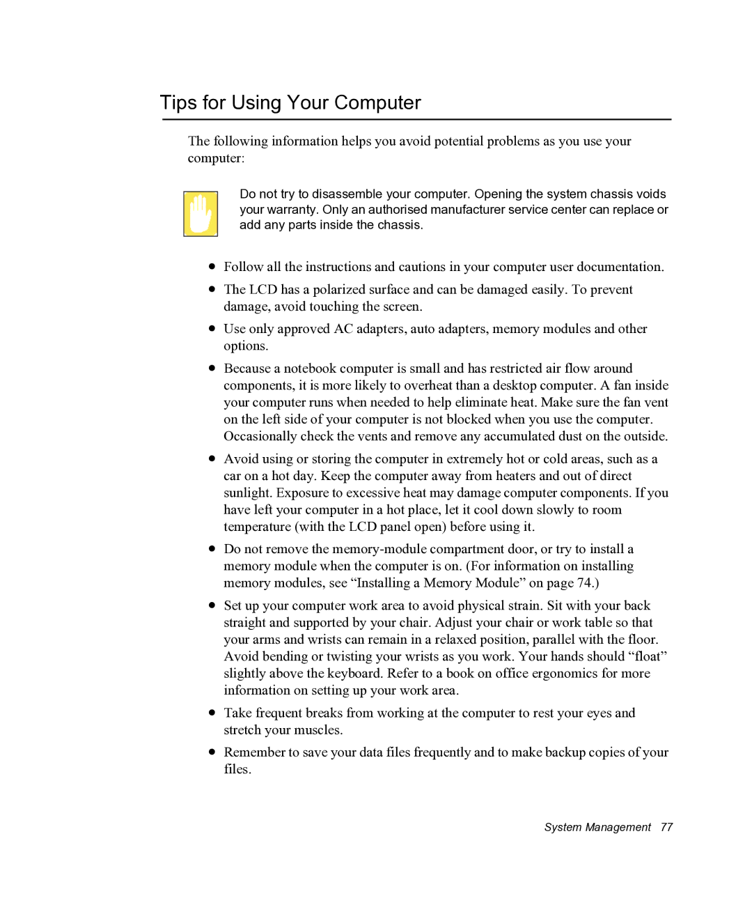 Samsung NX05RHZBTC/SUK, NX05PRC000/SEG manual Tips for Using Your Computer 