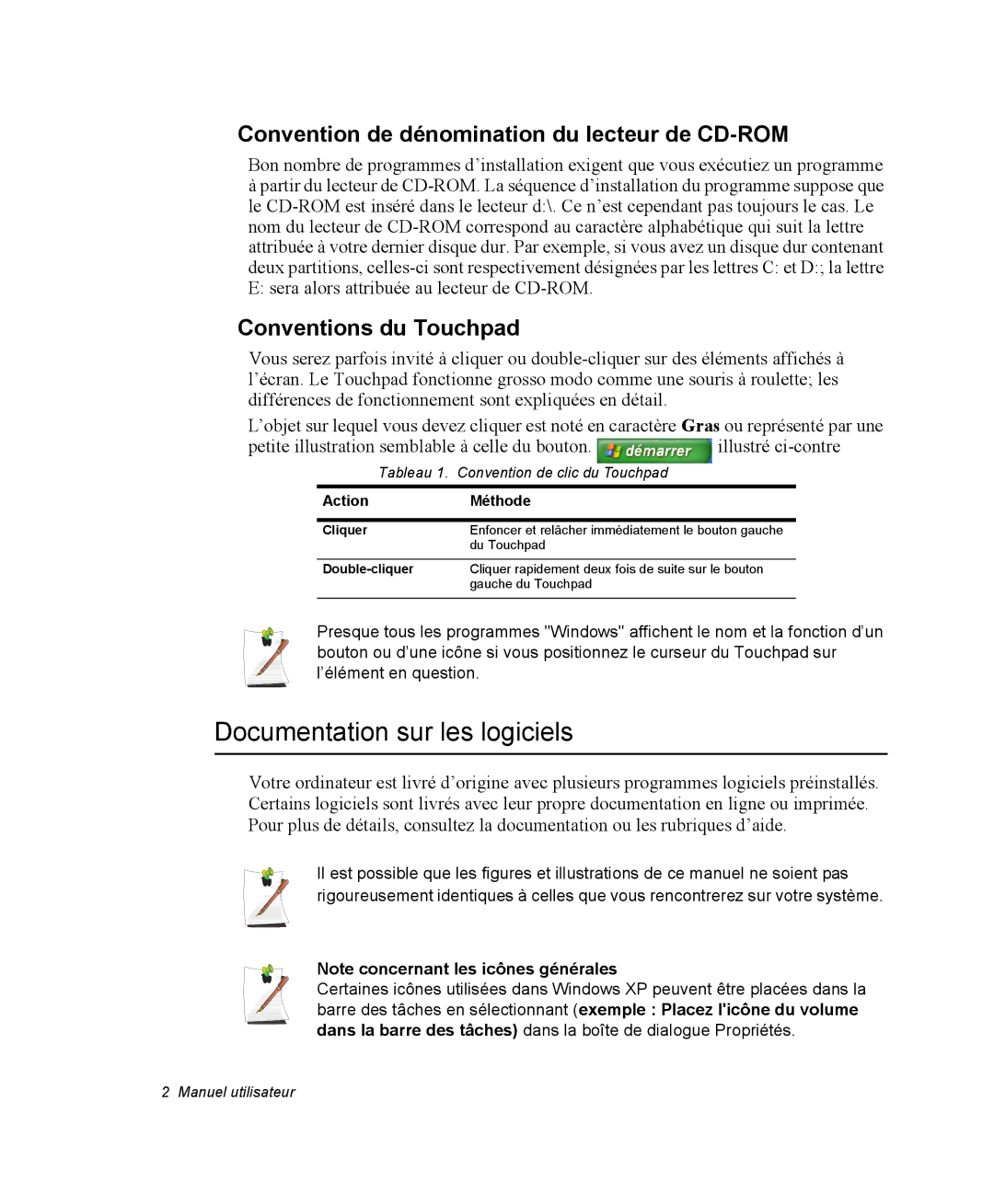 Samsung NX05RP12K4/SEF, NX05RP2PMA/SEF Documentation sur les logiciels, Convention de dénomination du lecteur de CD-ROM 