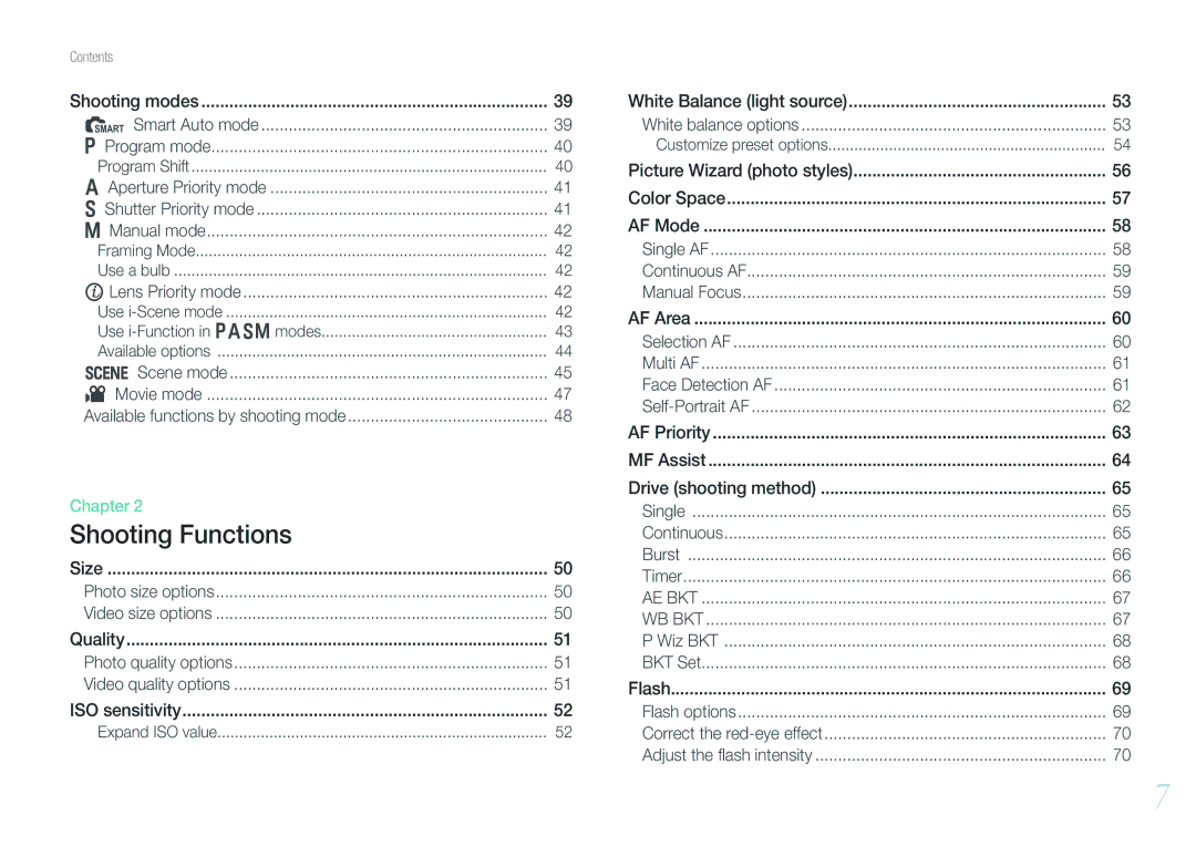 Samsung NX100 user manual Smart Auto mode, Scene mode 