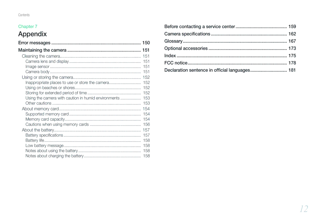 Samsung EV-NX1000BHWUS, EV-NX1000BABUS, NX1000 Black 2lens Kit user manual 151, 152, 154, 157 