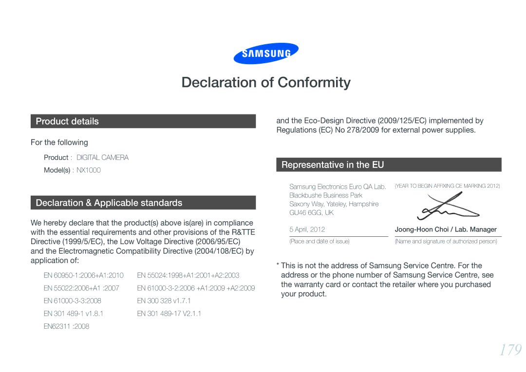 Samsung NX1000 user manual 179 