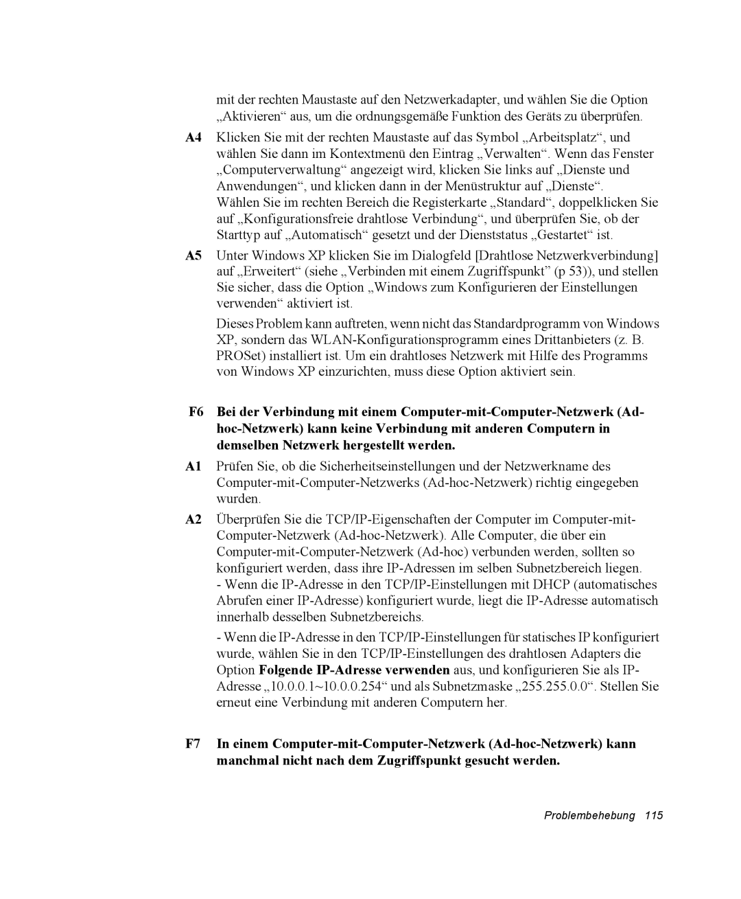 Samsung NX15PRTV01/SCH manual Problembehebung 