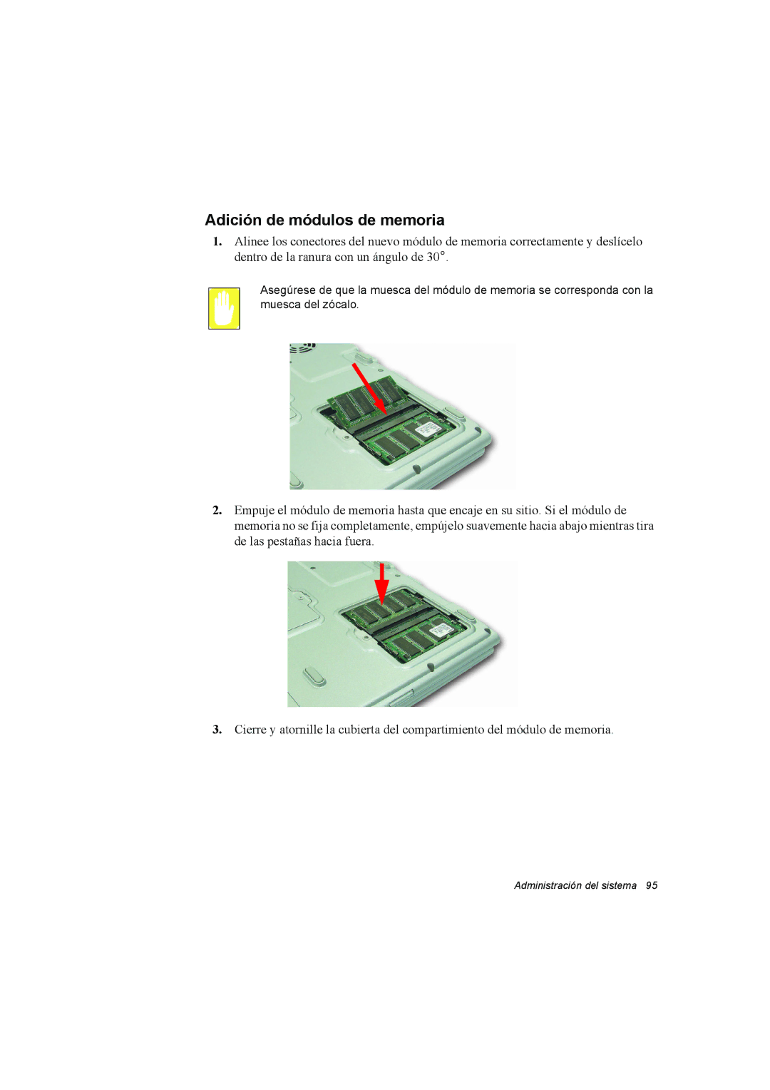 Samsung NX15RV75KX/SES, NX15TVDTVY/SES, NX15THDTXC/SES manual Adición de módulos de memoria 