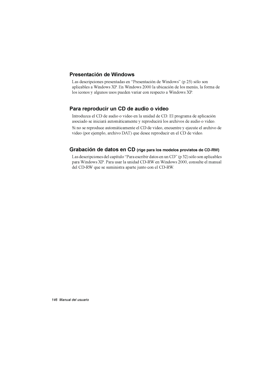 Samsung NX15RV75KX/SES, NX15TVDTVY/SES, NX15THDTXC/SES manual Presentación de Windows, Para reproducir un CD de audio o video 