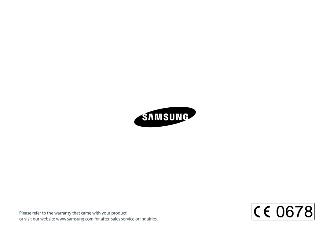 Samsung NX2000 user manual Please refer to the warranty that came with your product 