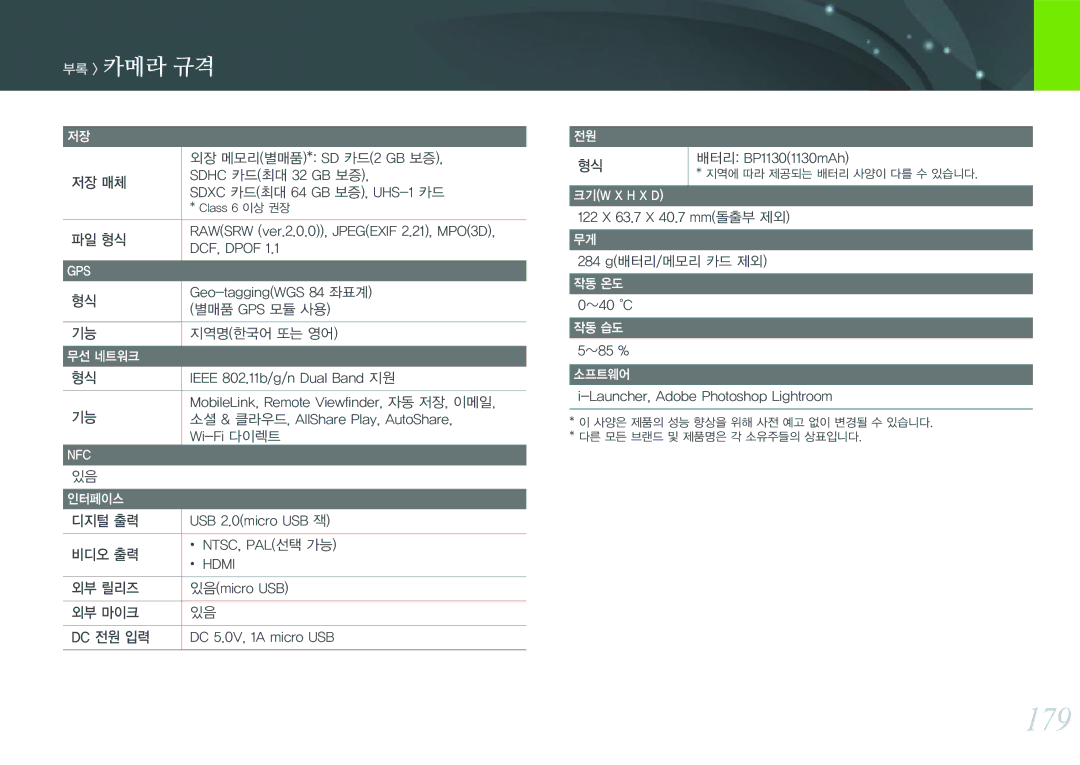 Samsung NX300 manual 179 