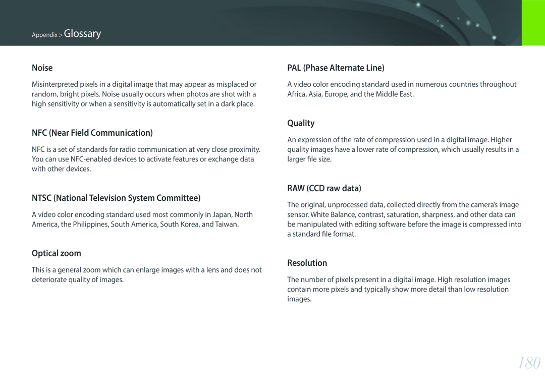 Samsung NX3000 user manual 180 