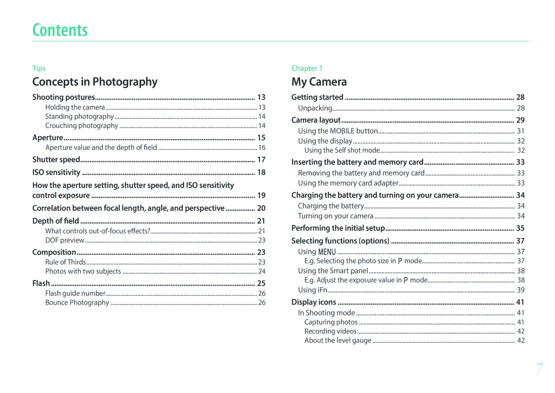 Samsung NX3000 user manual Contents 