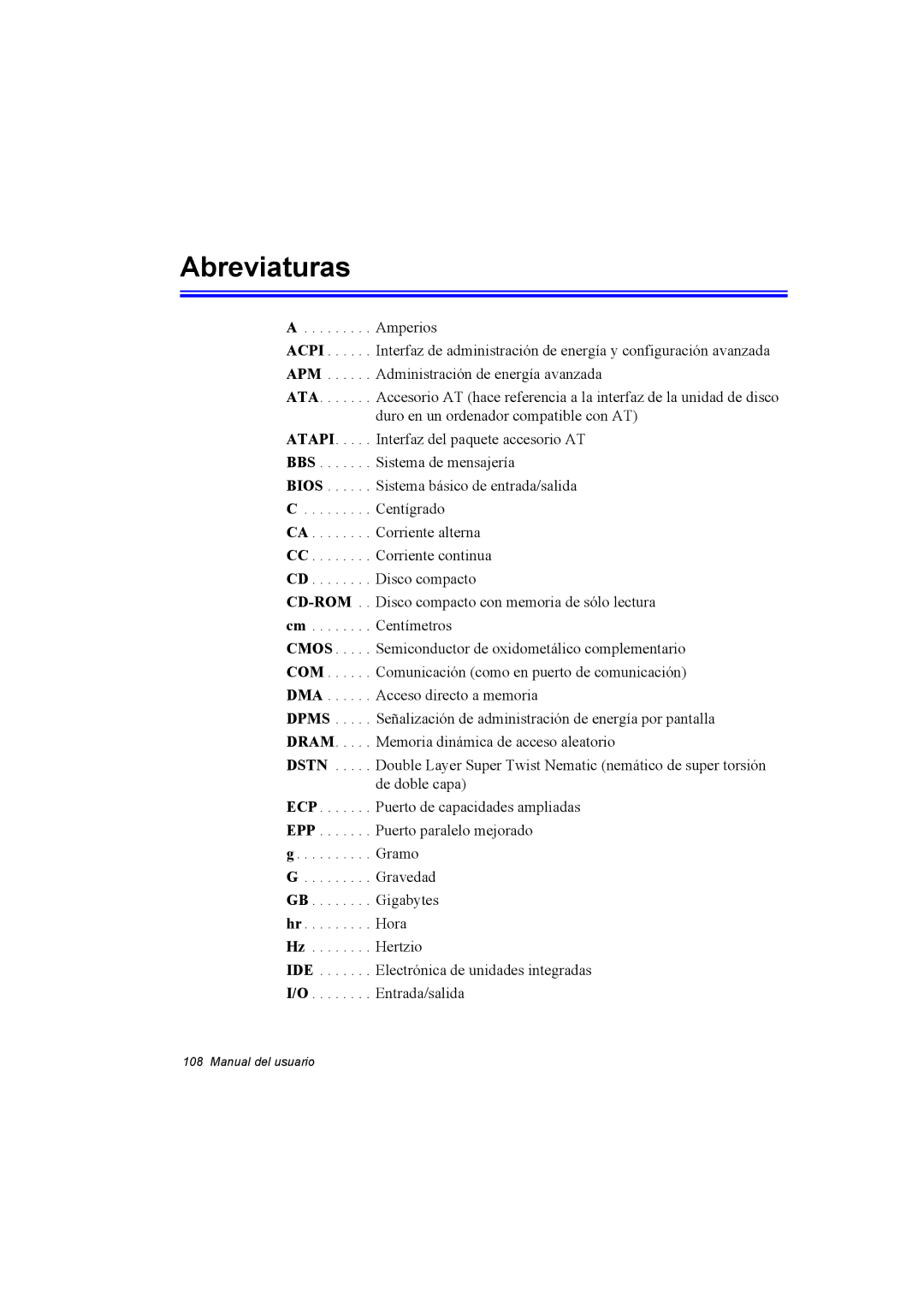 Samsung NX30PRC001/SES, NX30RH1PDU/SES, NX30PRC000/SES manual Abreviaturas 