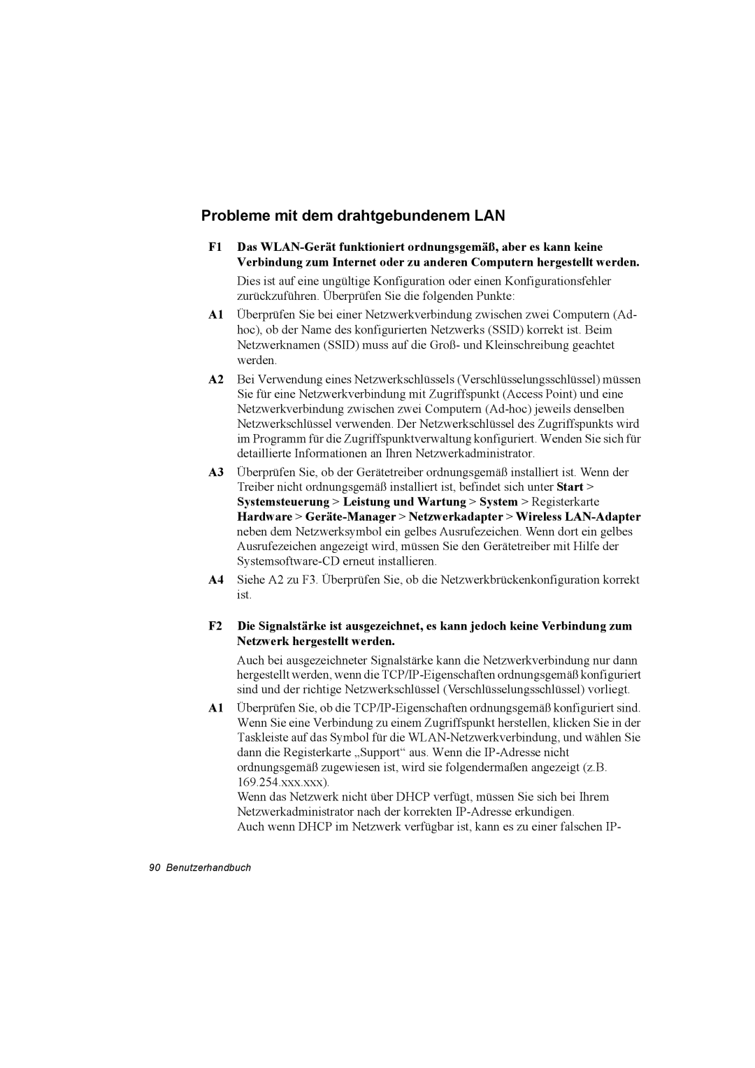 Samsung NX30PRT000/SEG, NX30RP13GW/SEG, NX30TP5CGA/SEG, NX30RP0ZXY/SEG, NX30PRT001/SEG Probleme mit dem drahtgebundenem LAN 