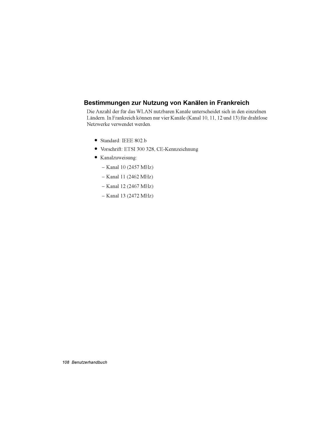 Samsung NX30TP5CGA/SEG, NX30RP13GW/SEG, NX30RP0ZXY/SEG, NX30PRT000/SEG Bestimmungen zur Nutzung von Kanälen in Frankreich 