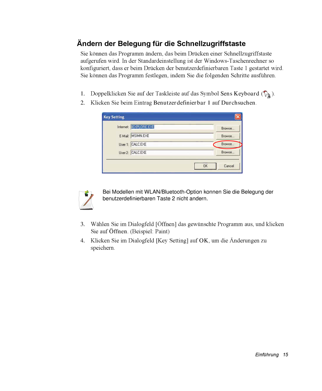 Samsung NX30PRT000/SEG, NX30RP13GW/SEG, NX30TP5CGA/SEG, NX30RP0ZXY/SEG manual Ändern der Belegung für die Schnellzugriffstaste 