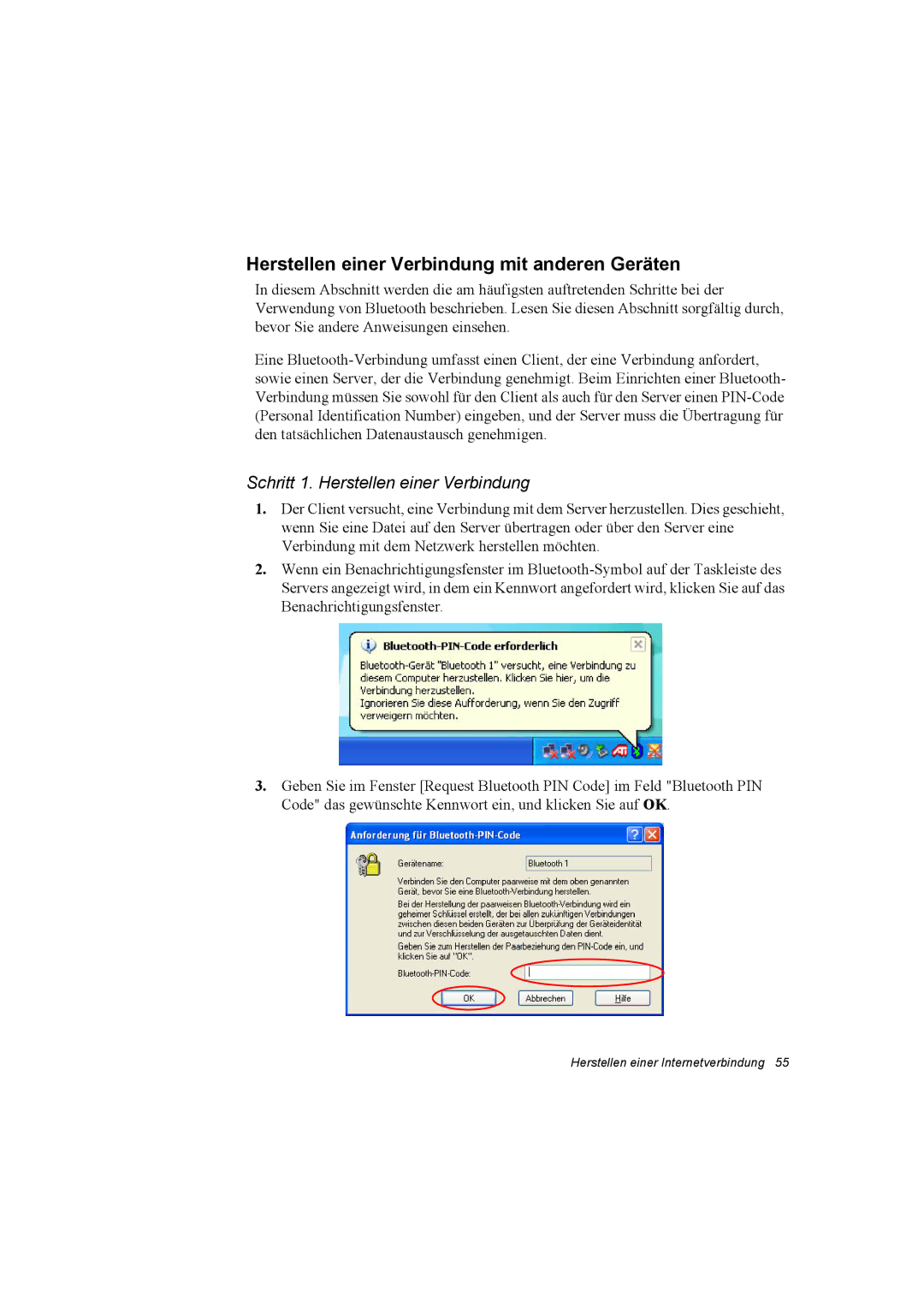 Samsung NX30PRT000/SEG manual Herstellen einer Verbindung mit anderen Geräten, Schritt 1. Herstellen einer Verbindung 