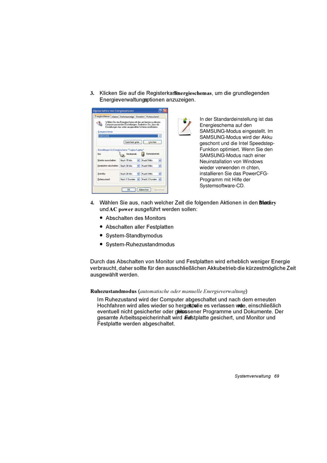 Samsung NX30RP0ZXY/SEG, NX30RP13GW/SEG, NX30TP5CGA/SEG, NX30PRT000/SEG, NX30PRT001/SEG manual Systemverwaltung 