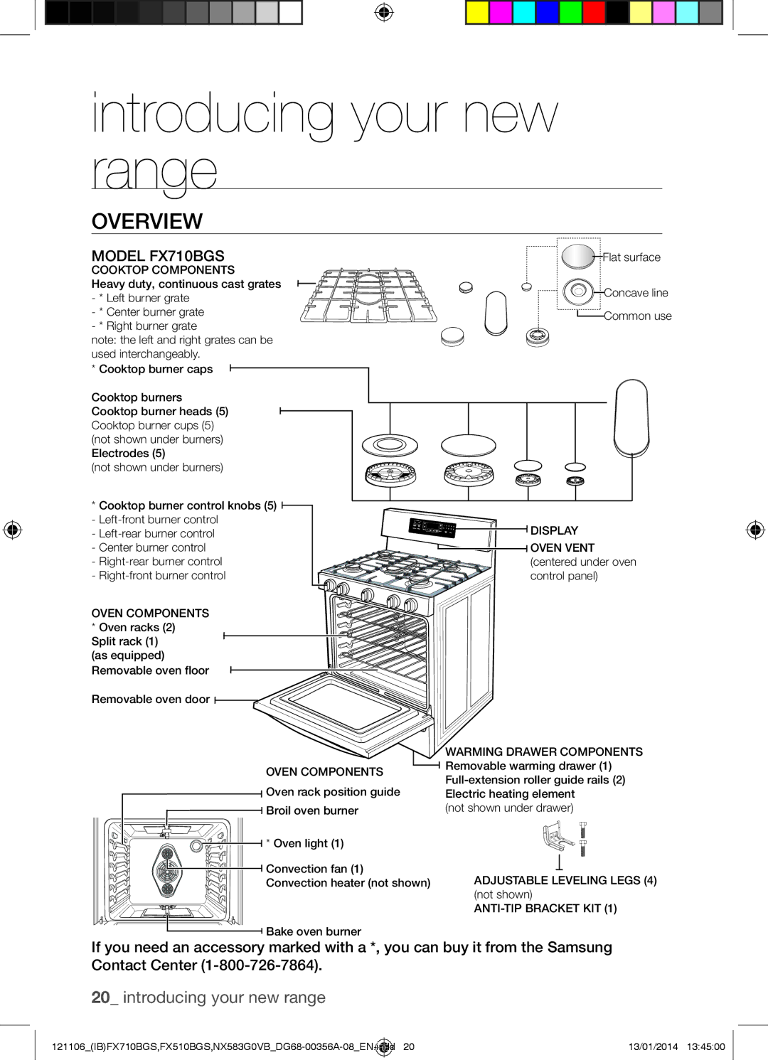 Samsung NX583G0VB user manual Introducing your new range, Overview, Model FX710BGS 