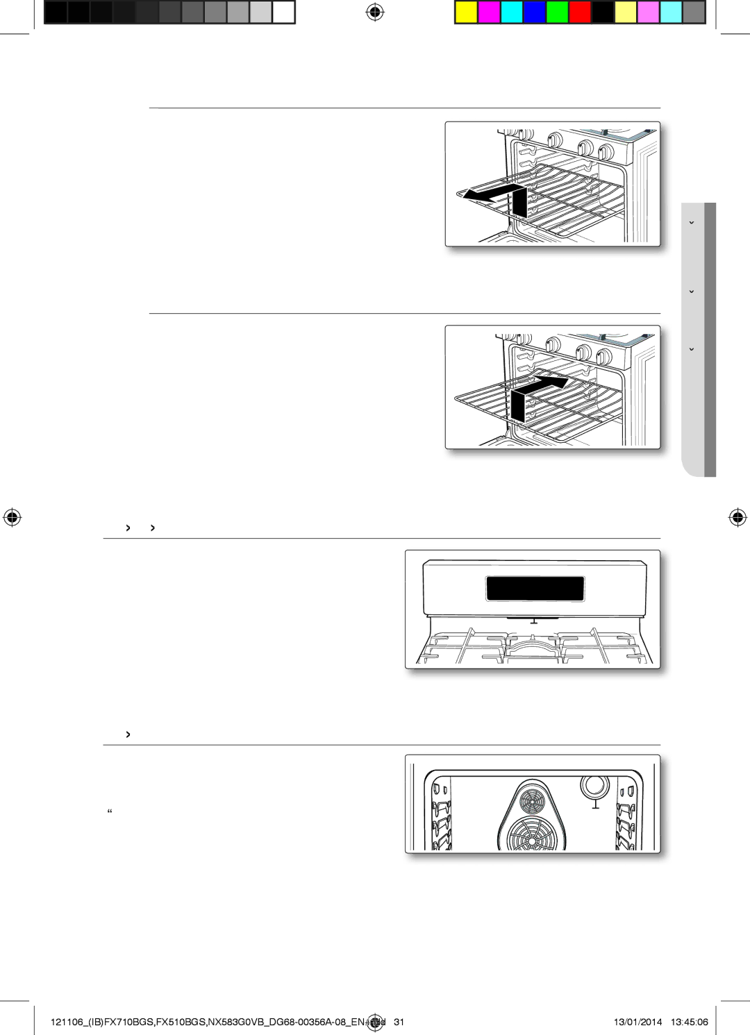 Samsung NX583G0VB user manual Oven Vent, Oven Light, To remove an oven rack, To replace an oven rack 