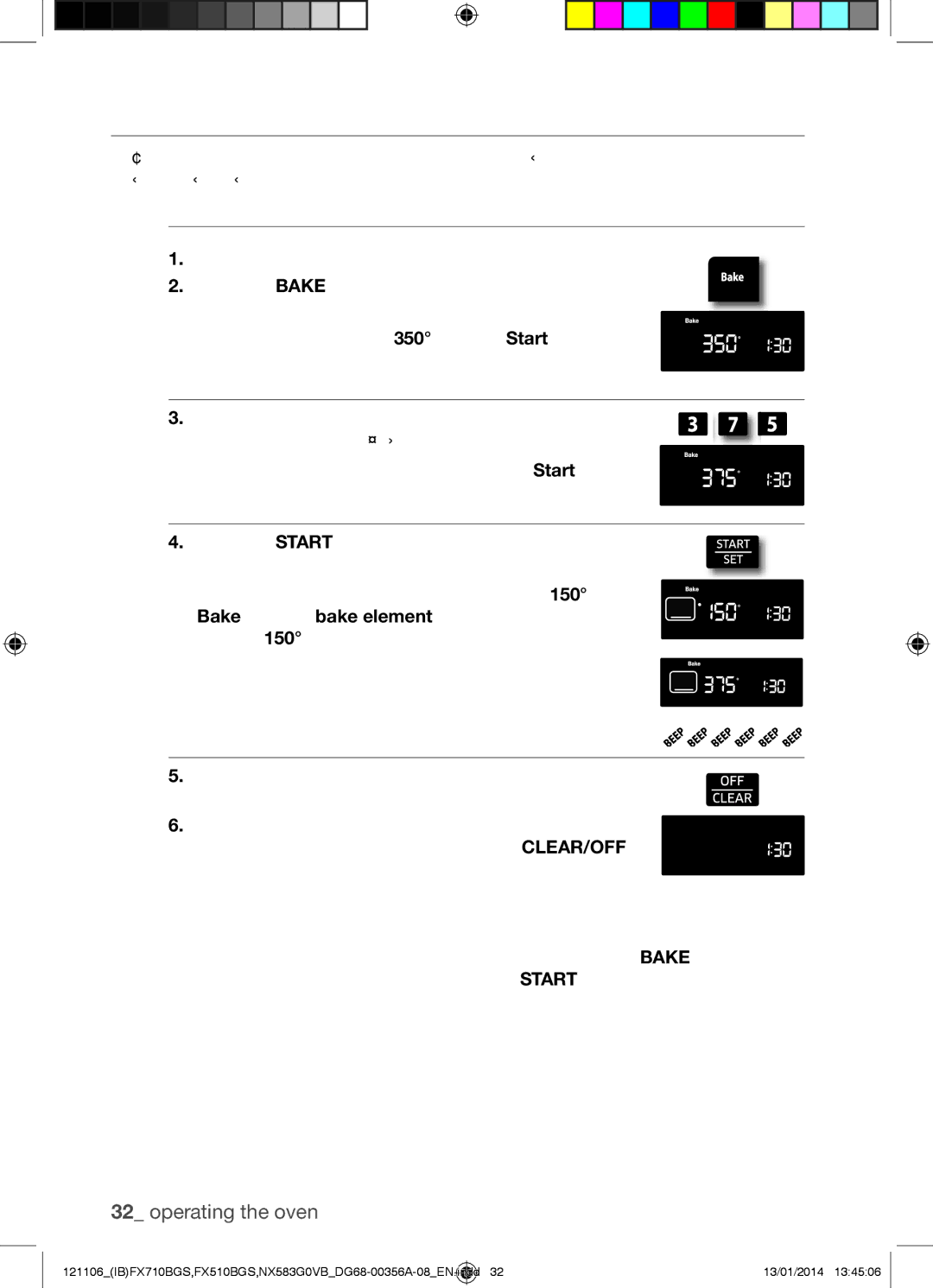 Samsung NX583G0VB user manual Baking, How to set the oven temperature 