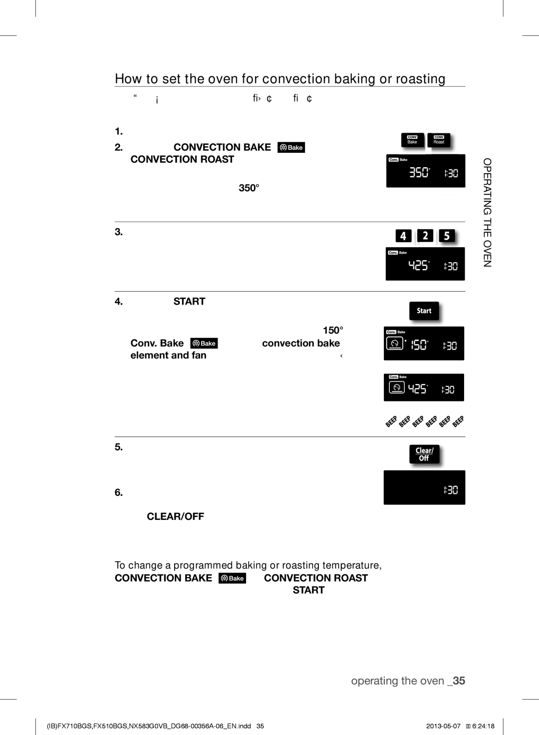 Samsung FX710BGS, NX583GOVBBB, NX583GOVBSR, NX583GOVBWW, NX583GOVBBPKG How to set the oven for convection baking or roasting 