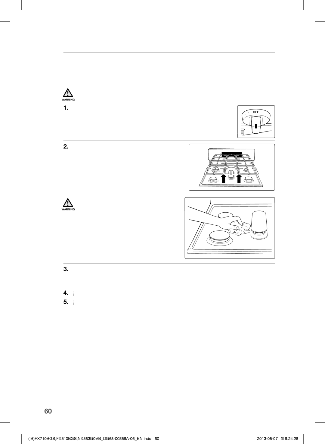 Samsung NX583GOVBSRPKG, NX583GOVBBB, NX583GOVBBPKG, NX583GOVBWWPKG, FX510BGS, FX710BGS user manual Cooktop surface 