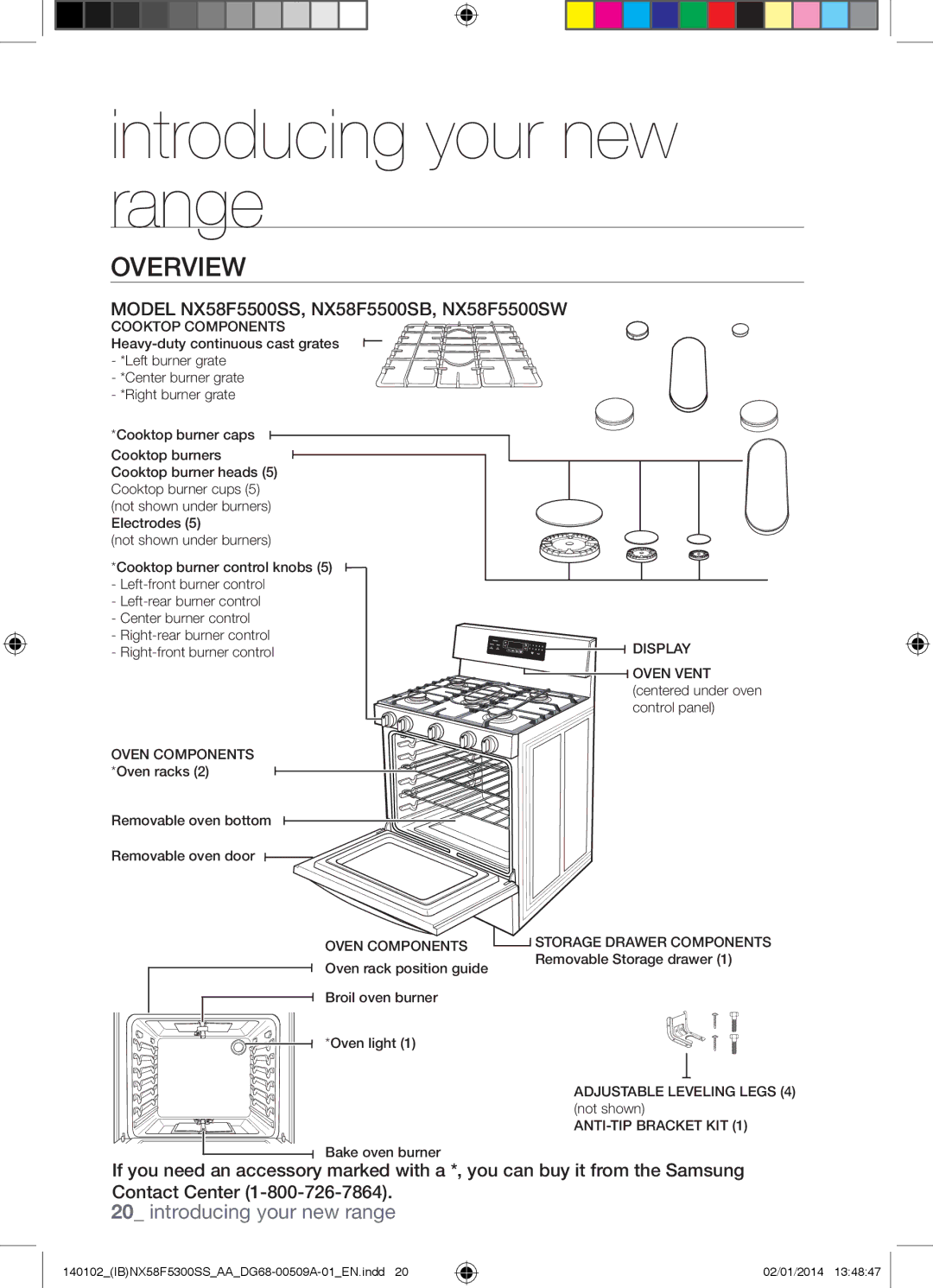 Samsung user manual Introducing your new range, Overview, Model NX58F5500SS, NX58F5500SB, NX58F5500SW 