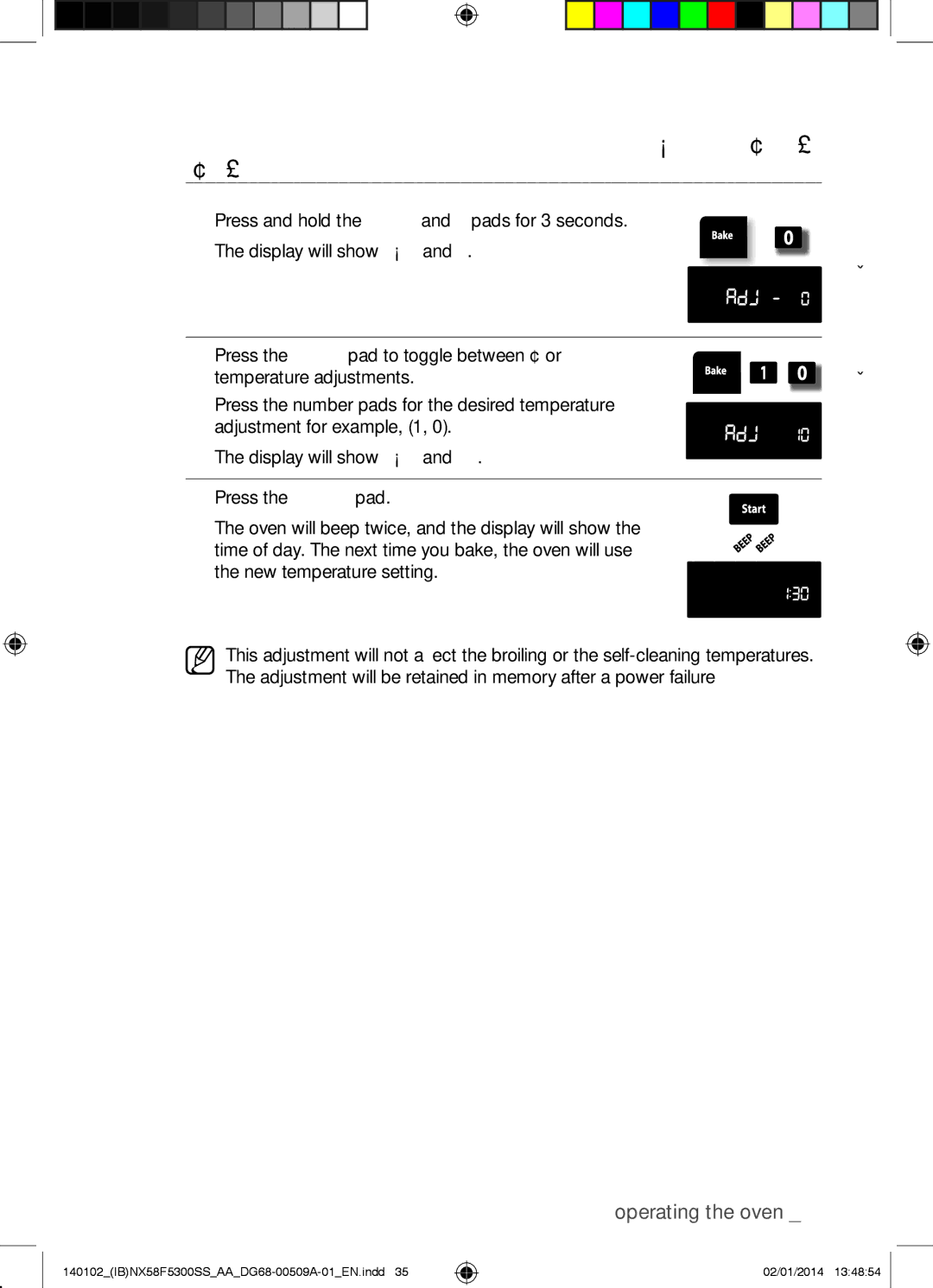 Samsung NX58F5500SW user manual Operating the oven 