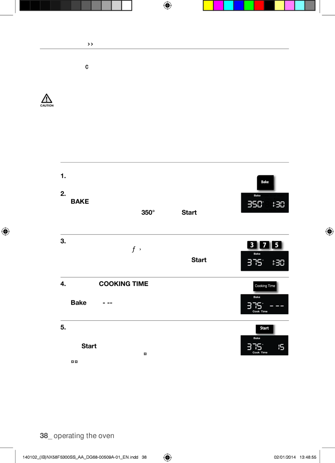 Samsung NX58F5500SW user manual Delay Timed Cooking, How to set the oven for delay timed cooking 