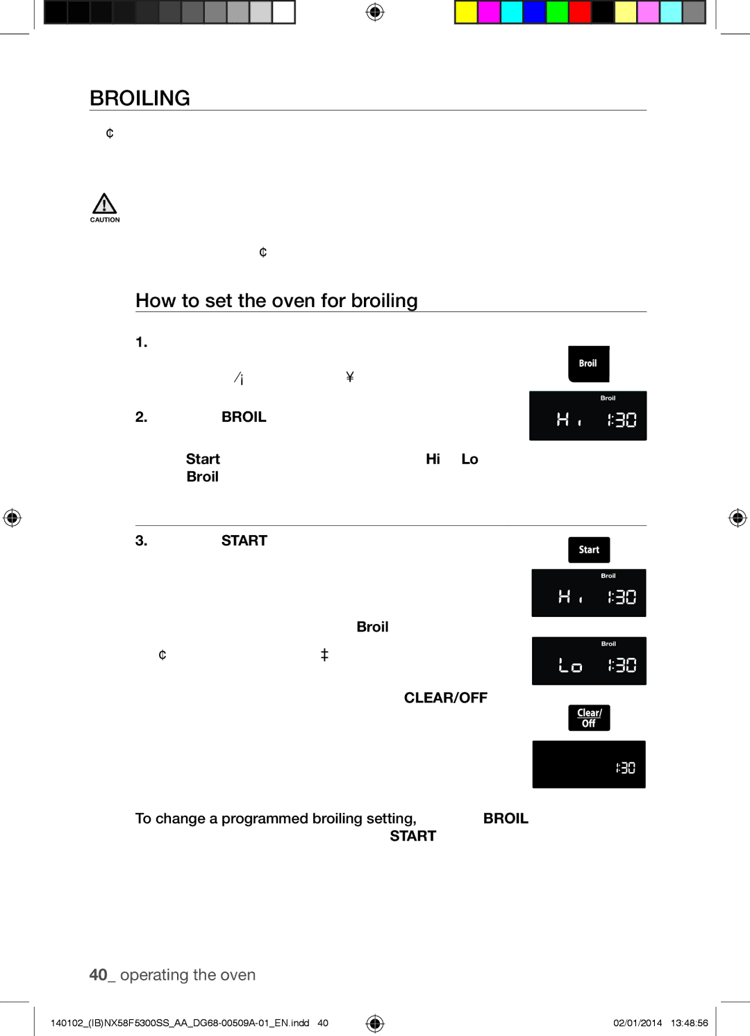 Samsung NX58F5500SW user manual Broiling, How to set the oven for broiling 