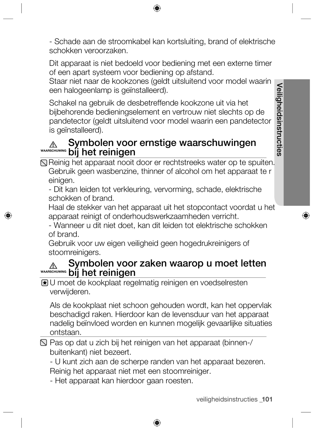 Samsung NZ63F3NM1AB/UR manual Veiligheidsinstructies 