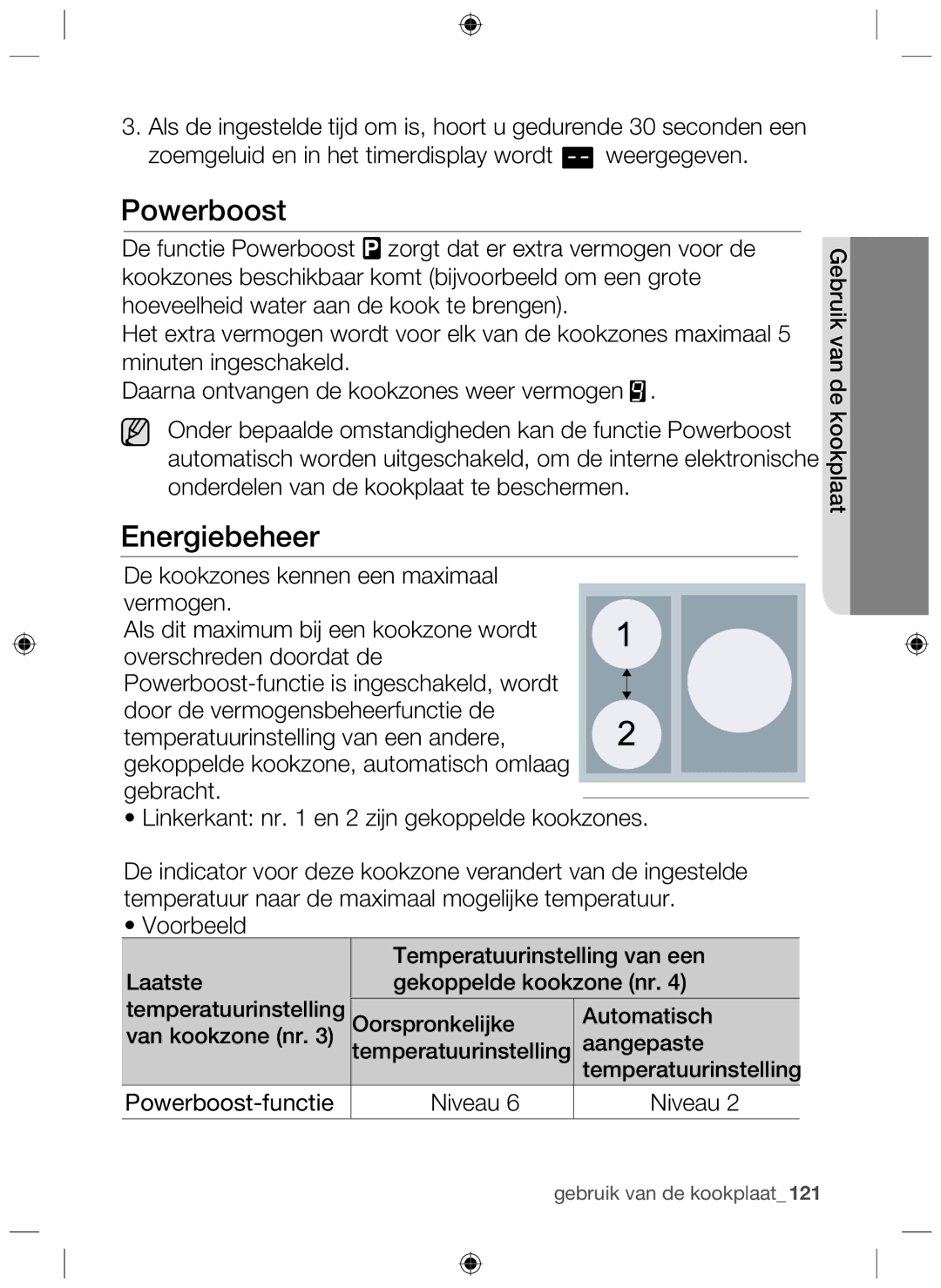 Samsung NZ63F3NM1AB/UR manual Powerboost, Energiebeheer 