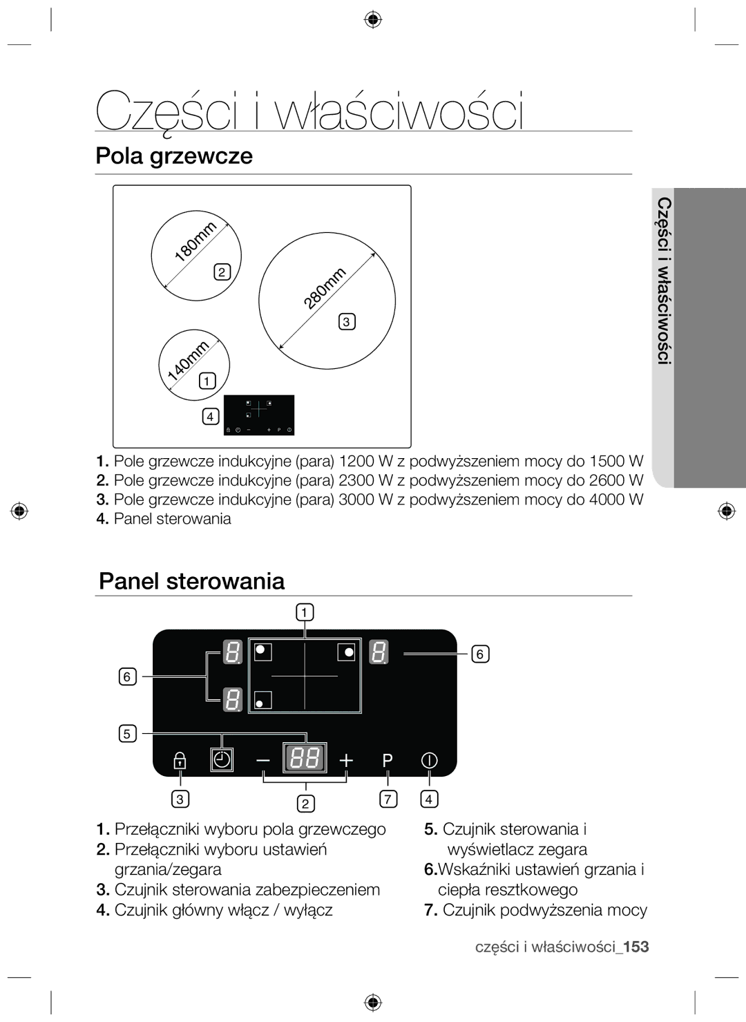 Samsung NZ63F3NM1AB/UR manual Części i właściwości 