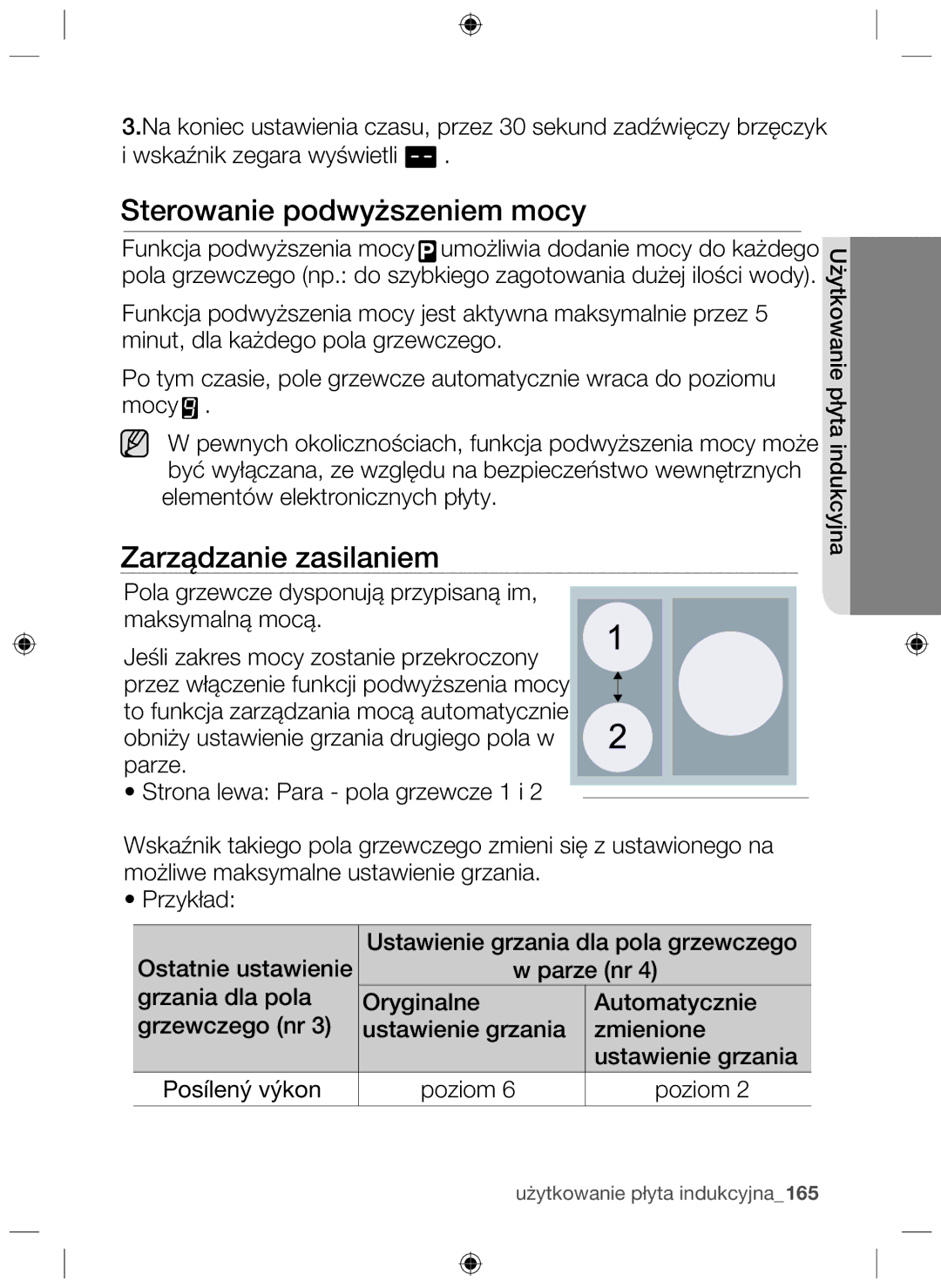 Samsung NZ63F3NM1AB/UR manual Sterowanie podwyższeniem mocy, Zarządzanie zasilaniem 