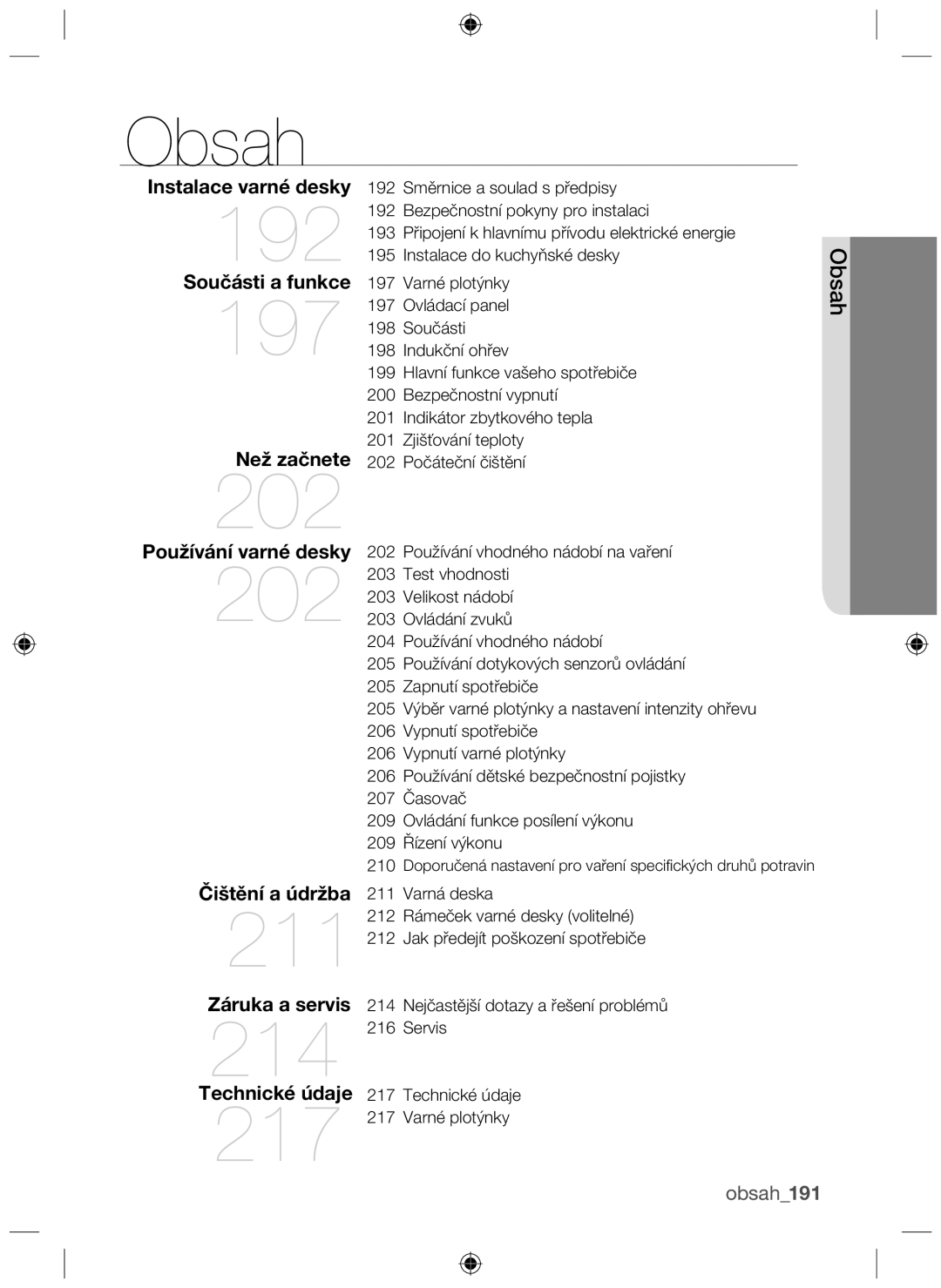 Samsung NZ63F3NM1AB/UR manual Obsah 