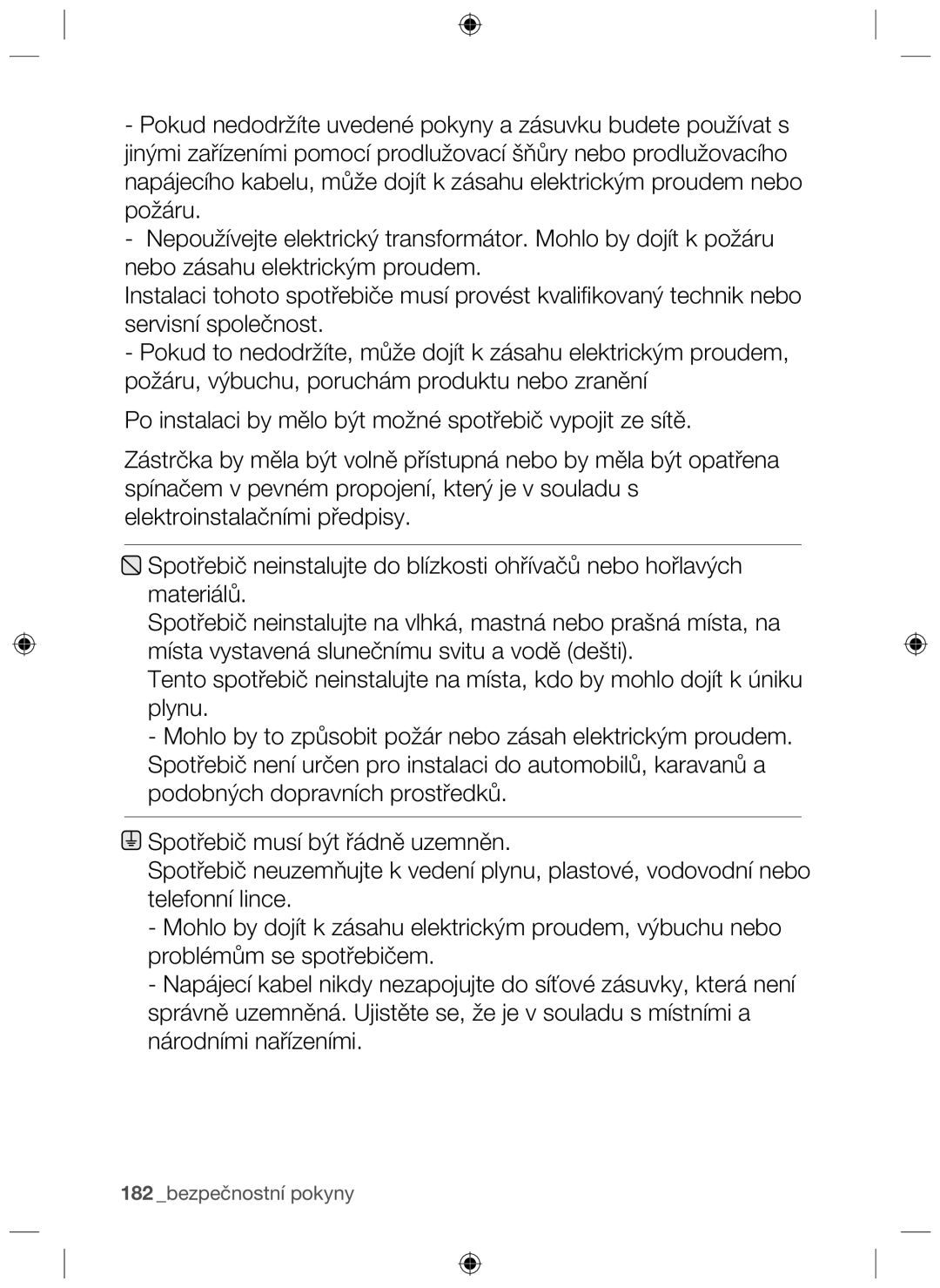 Samsung NZ63F3NM1AB/UR manual Bezpečnostní pokyny 