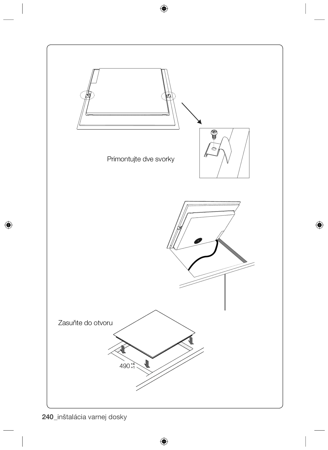 Samsung NZ63F3NM1AB/UR manual 240inštalácia varnej dosky 