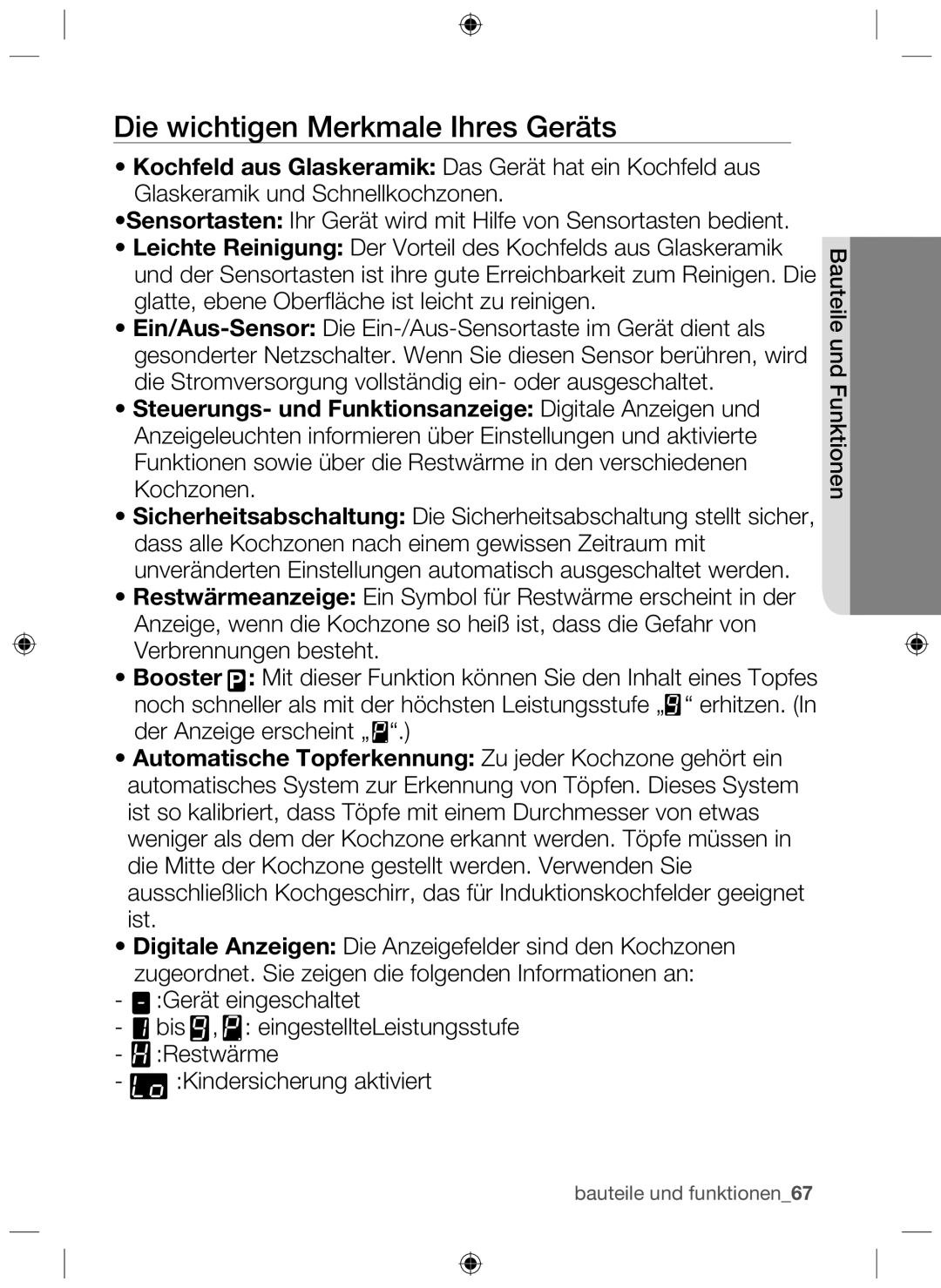 Samsung NZ63F3NM1AB/UR manual Die wichtigen Merkmale Ihres Geräts 