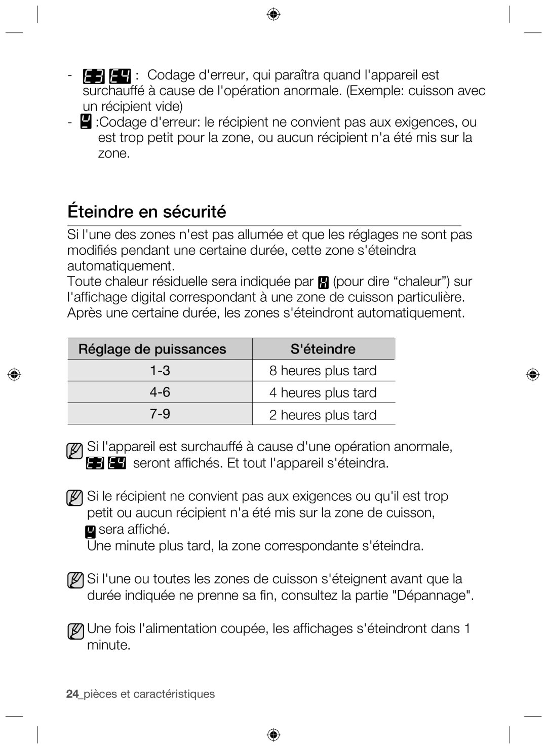 Samsung NZ63H37070K/EF manual Éteindre en sécurité 