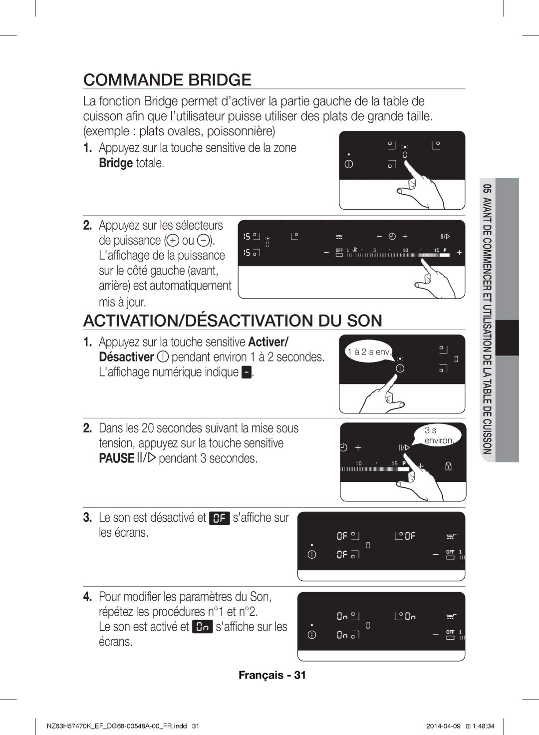 Samsung NZ63H57470K/EF, NZ63H57473K/EF manual Commande Bridge, Activation/Désactivation Du Son, Mis à jour 