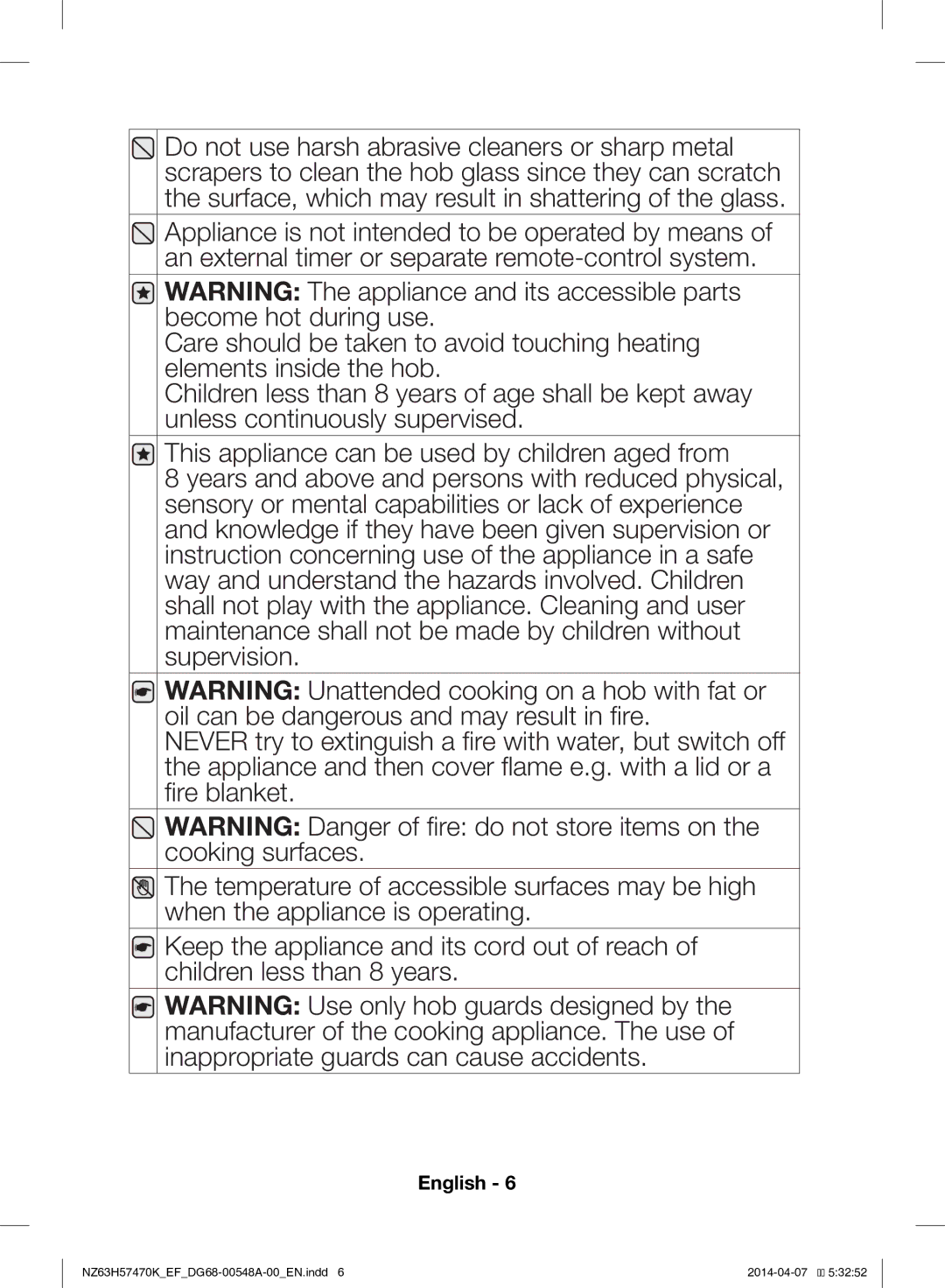 Samsung NZ63H57473K/EF, NZ63H57470K/EF manual English 