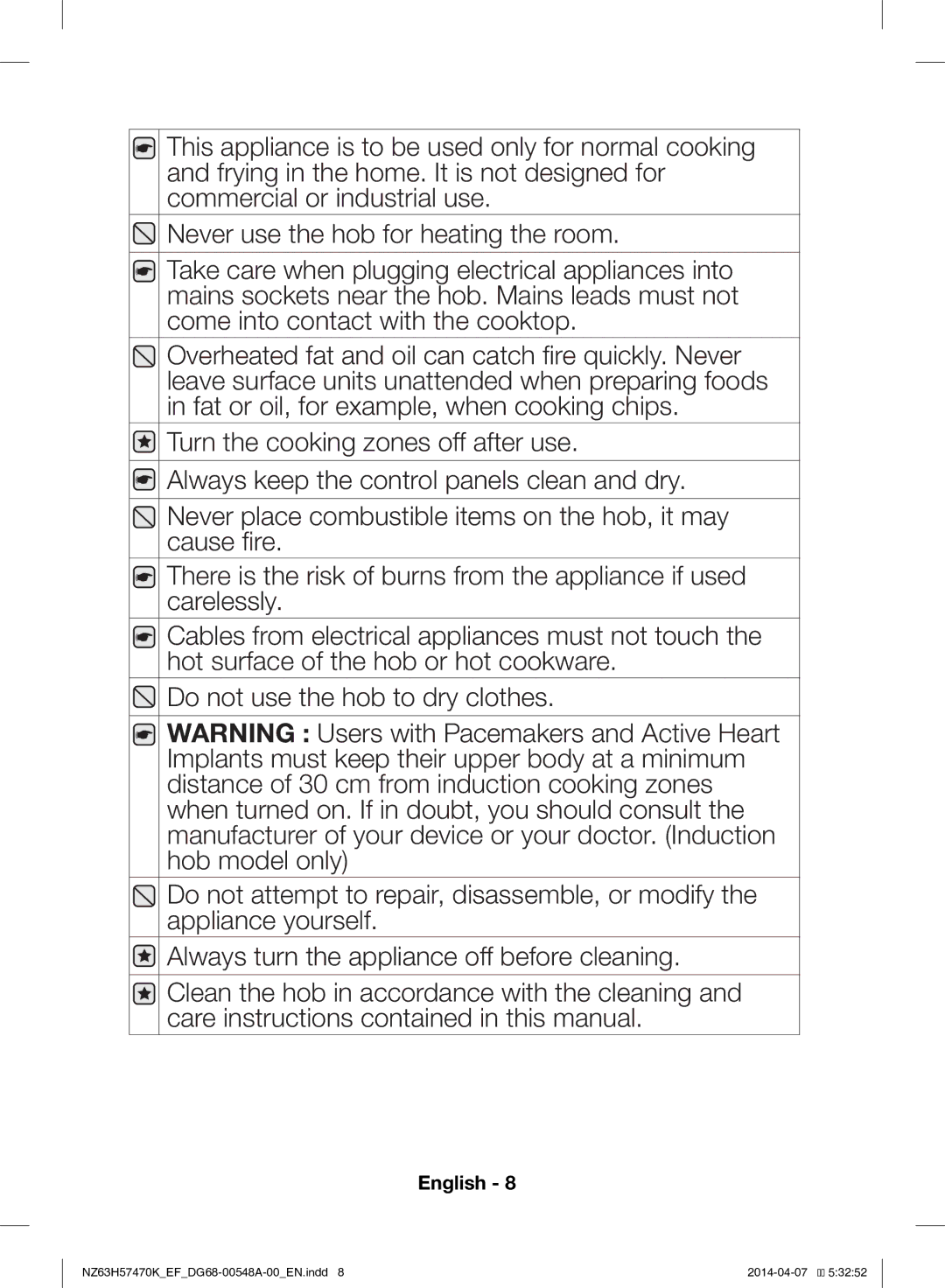 Samsung NZ63H57473K/EF, NZ63H57470K/EF manual English 